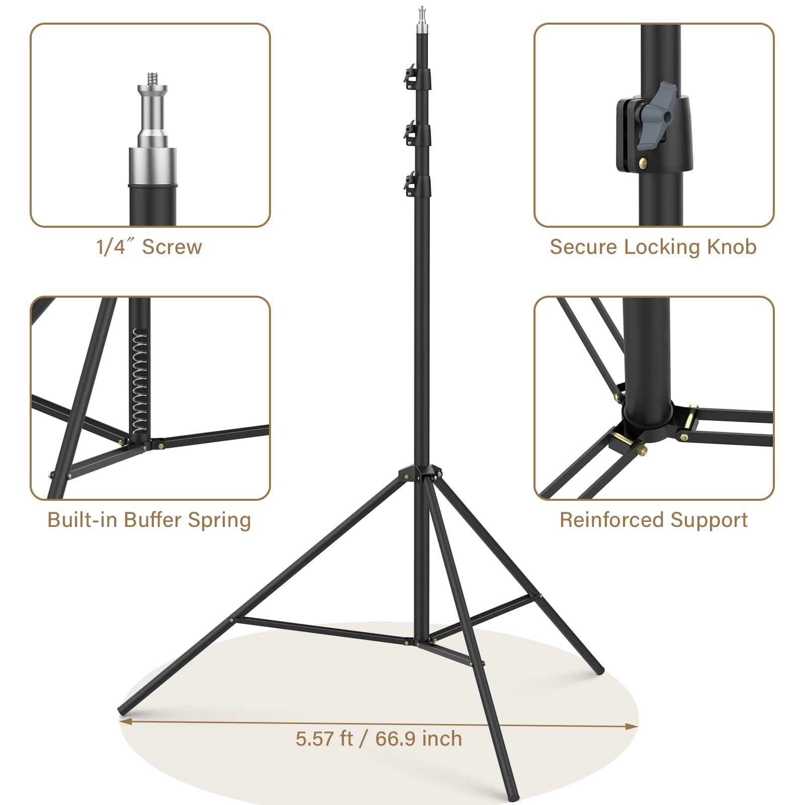 16.4ft Heavy Duty Camera Tripod Stand - 197inch Tall Professional Video Tripod for Sports Photography, Filming & Recording | Perfect for GoPro, DSLR Cameras, Live Streaming & Outdoor Events