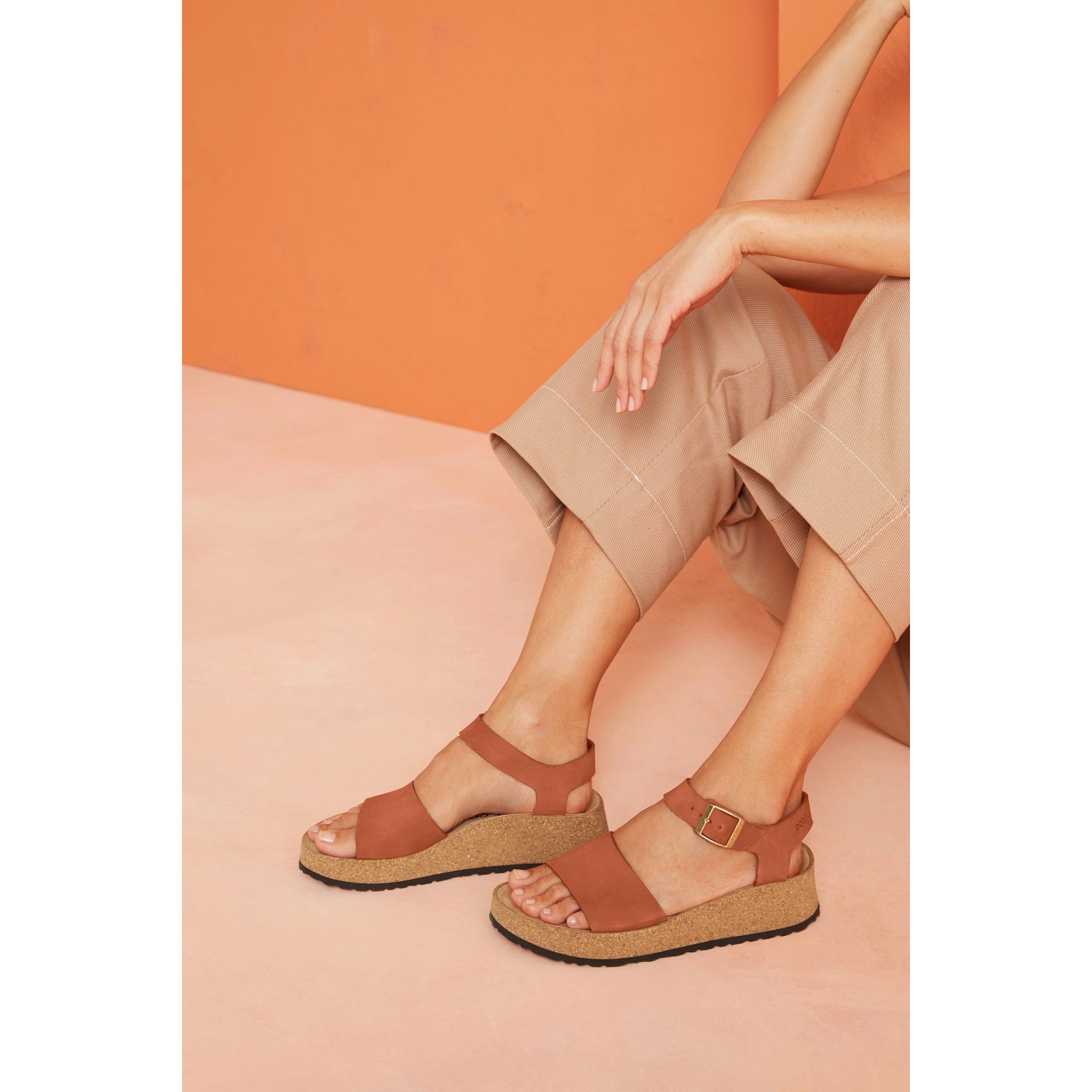 Birkenstock Glenda Nubuck Leather Sandals in Pecan - Comfortable Women's Casual Shoes for Walking, Travel & Everyday Wear