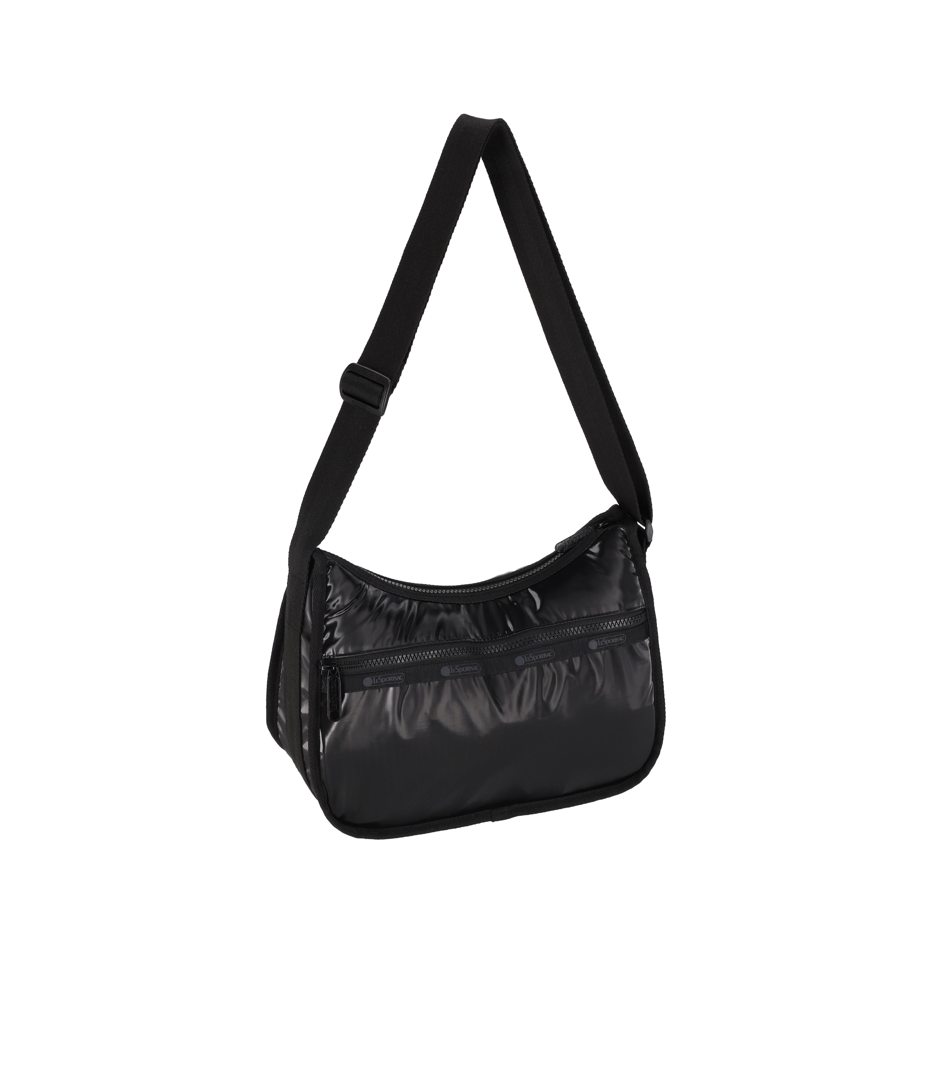 Classic Hobo Black Shine Patent Leather Shoulder Bag 7520 M135 - Stylish Crossbody Purse for Women, Perfect for Work, Travel & Everyday Use