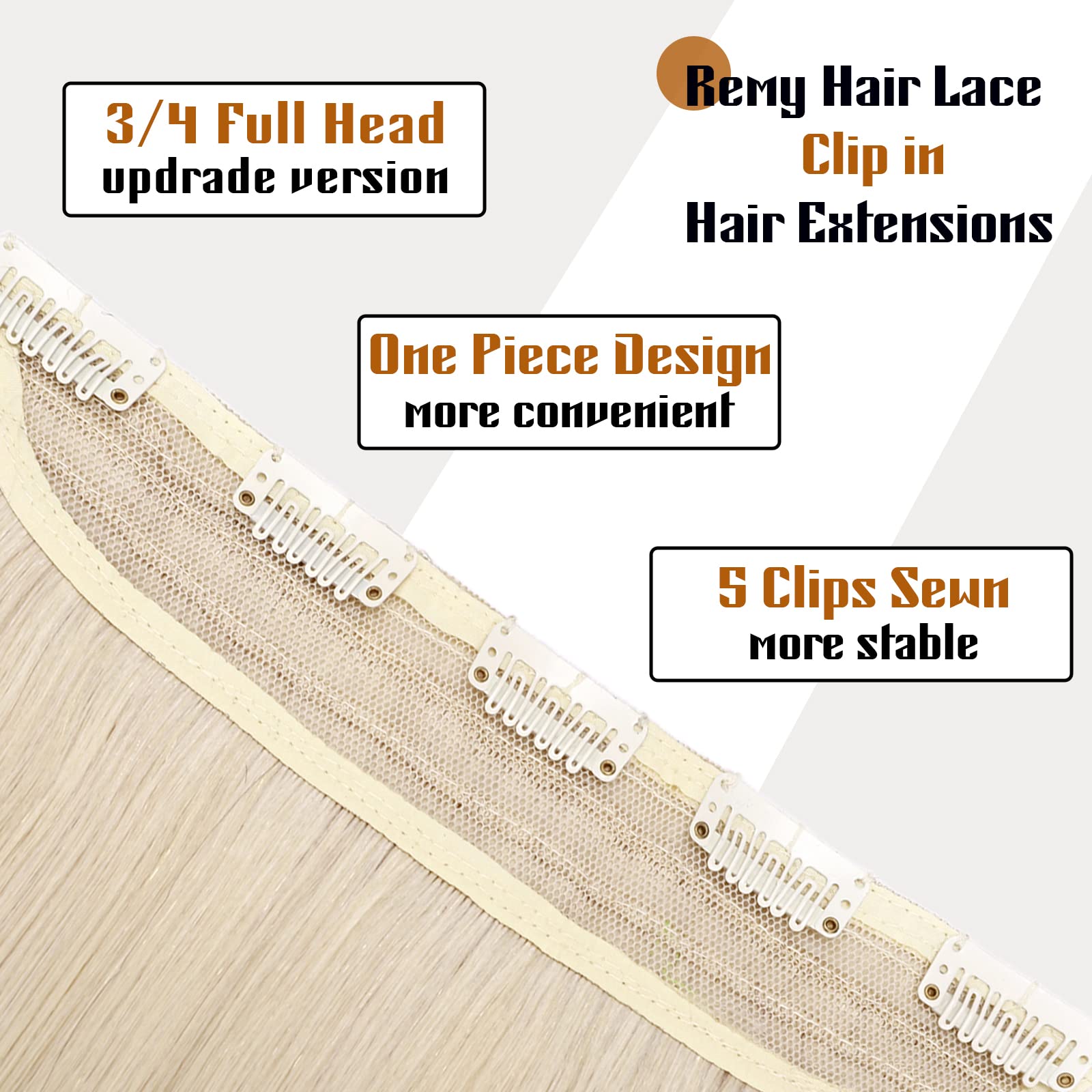 Benehair Clip-in Human Hair Extensions 20