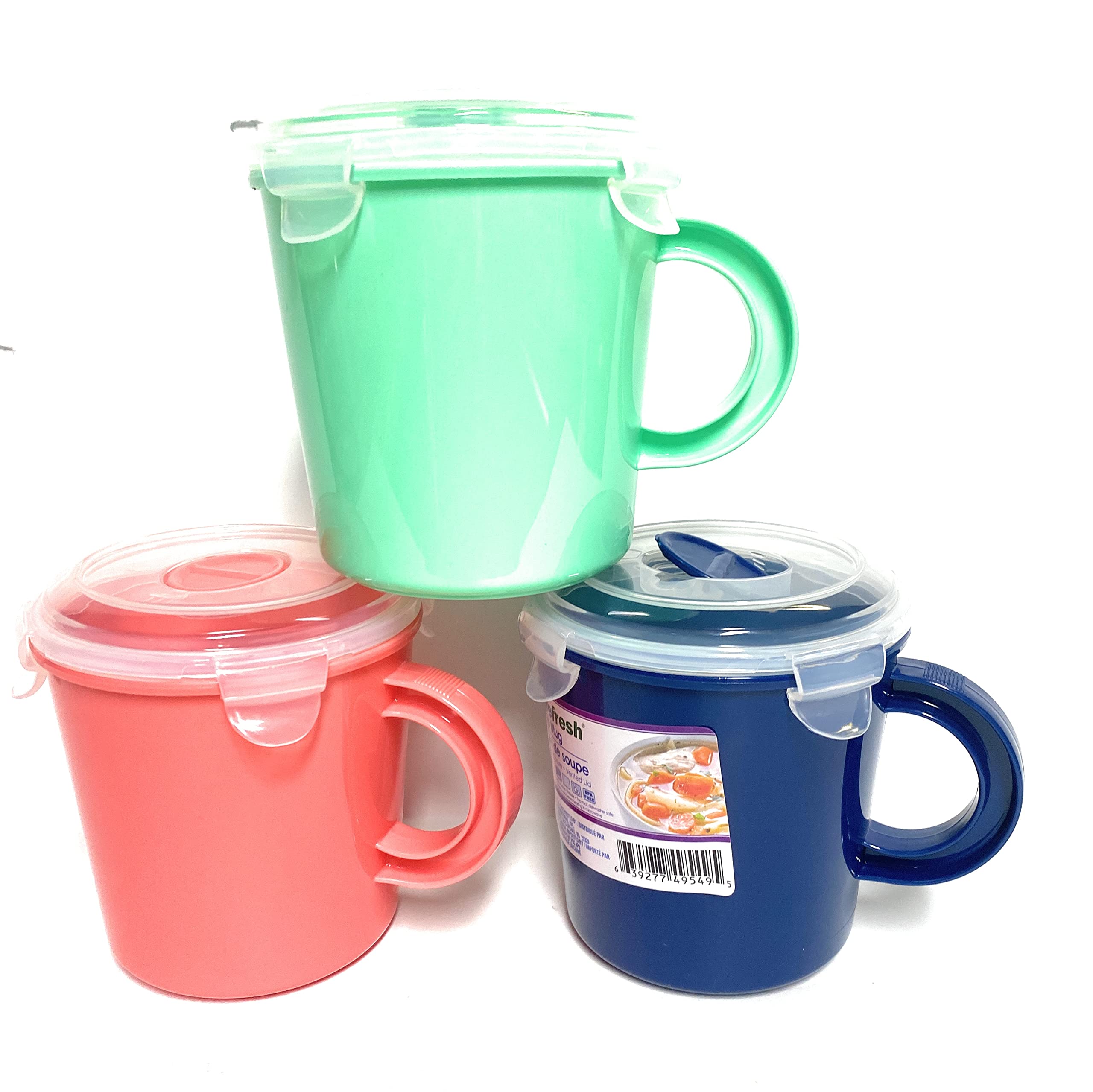 Sure Fresh 23.5 Oz Insulated Travel Soup Mug (2 Pack) - Leak Proof & Microwave Safe - Perfect for Office Lunch, Commuting & Camping - Colors May Vary