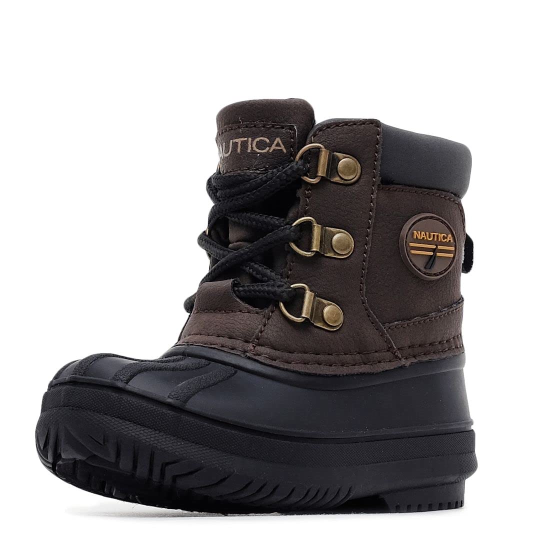 Nautica Kids Waterproof Duck Boots for Winter - Boys & Girls Snow Boots (Toddler/Little Kid/Big Kid) | Warm Non-Slip Outdoor Shoes for Snowy Days, School & Play