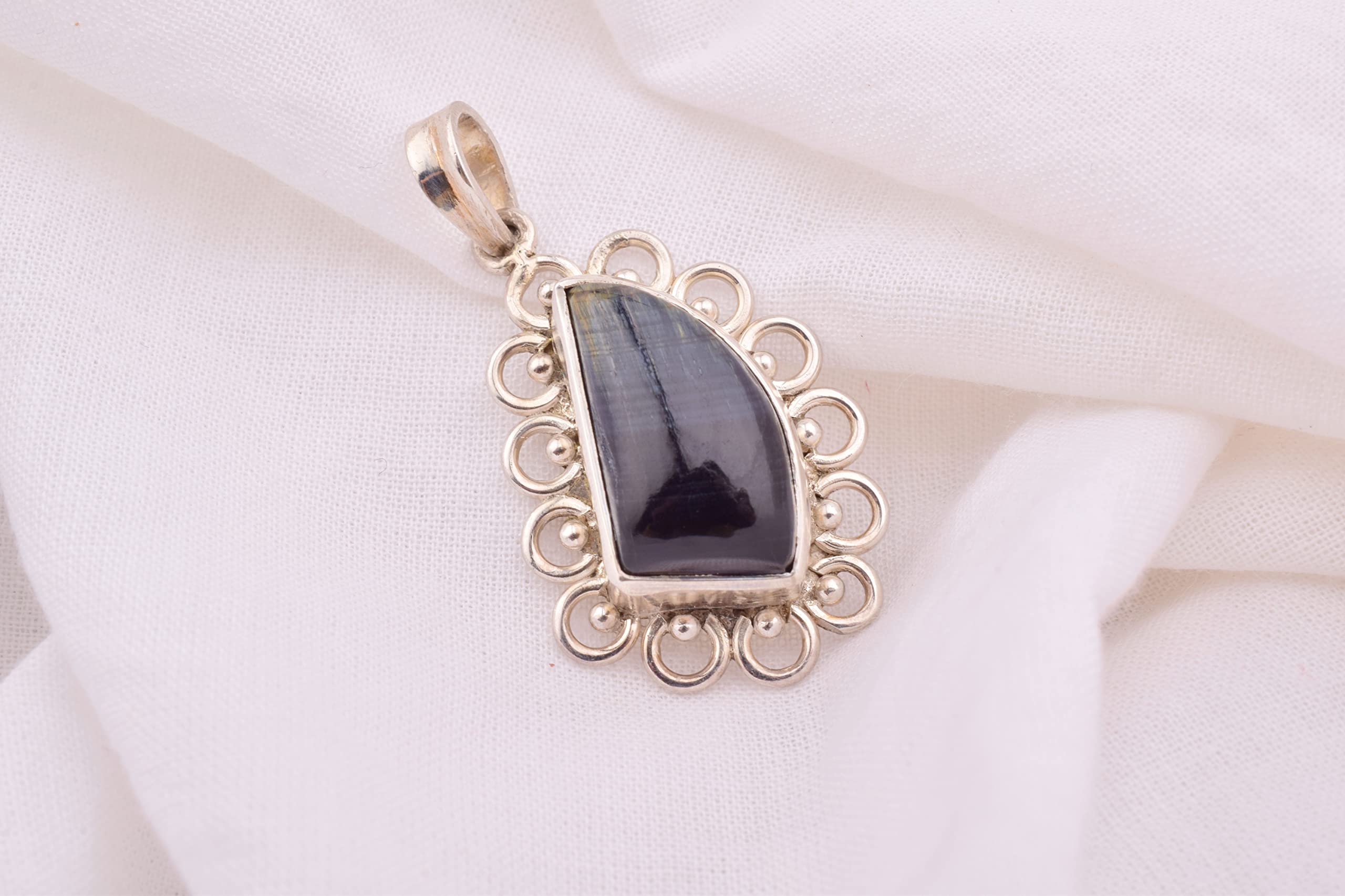 Natural Pietersite Fancy Shape Pendant Necklace - 925 Sterling Silver Statement Jewelry for Women | Handmade Unique Gift for Mother, Birthday, Anniversary | Perfect for Casual Wear, Office & Special Occasions