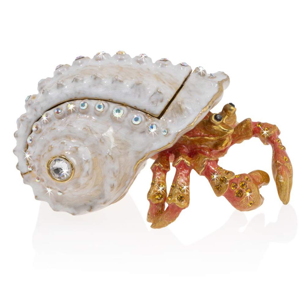 Jay Strongwater Hermit Crab Box - Herbert - Handcrafted Decorative Trinket Box for Jewelry & Collectibles - Perfect for Home Decor, Gift Giving & Coastal Themed Spaces
