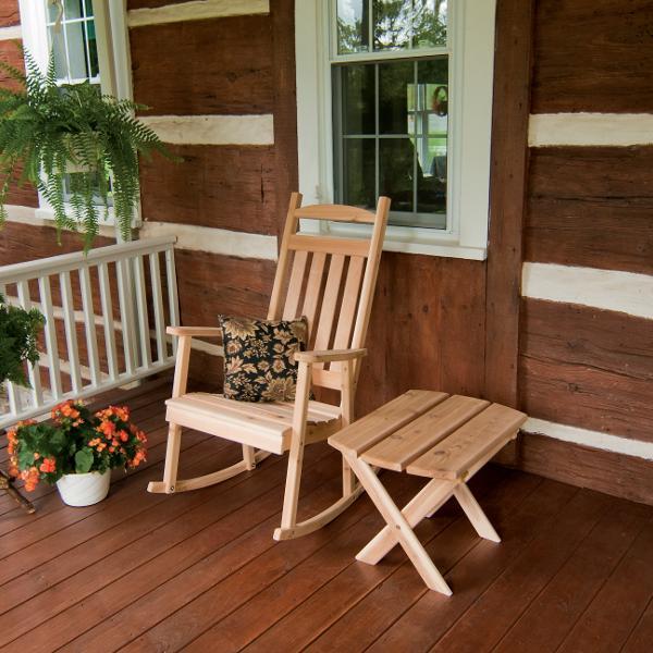 Premium Western Red Cedar Classic Porch Rocker - Handcrafted Outdoor Rocking Chair for Patio, Garden & Front Porch Relaxation