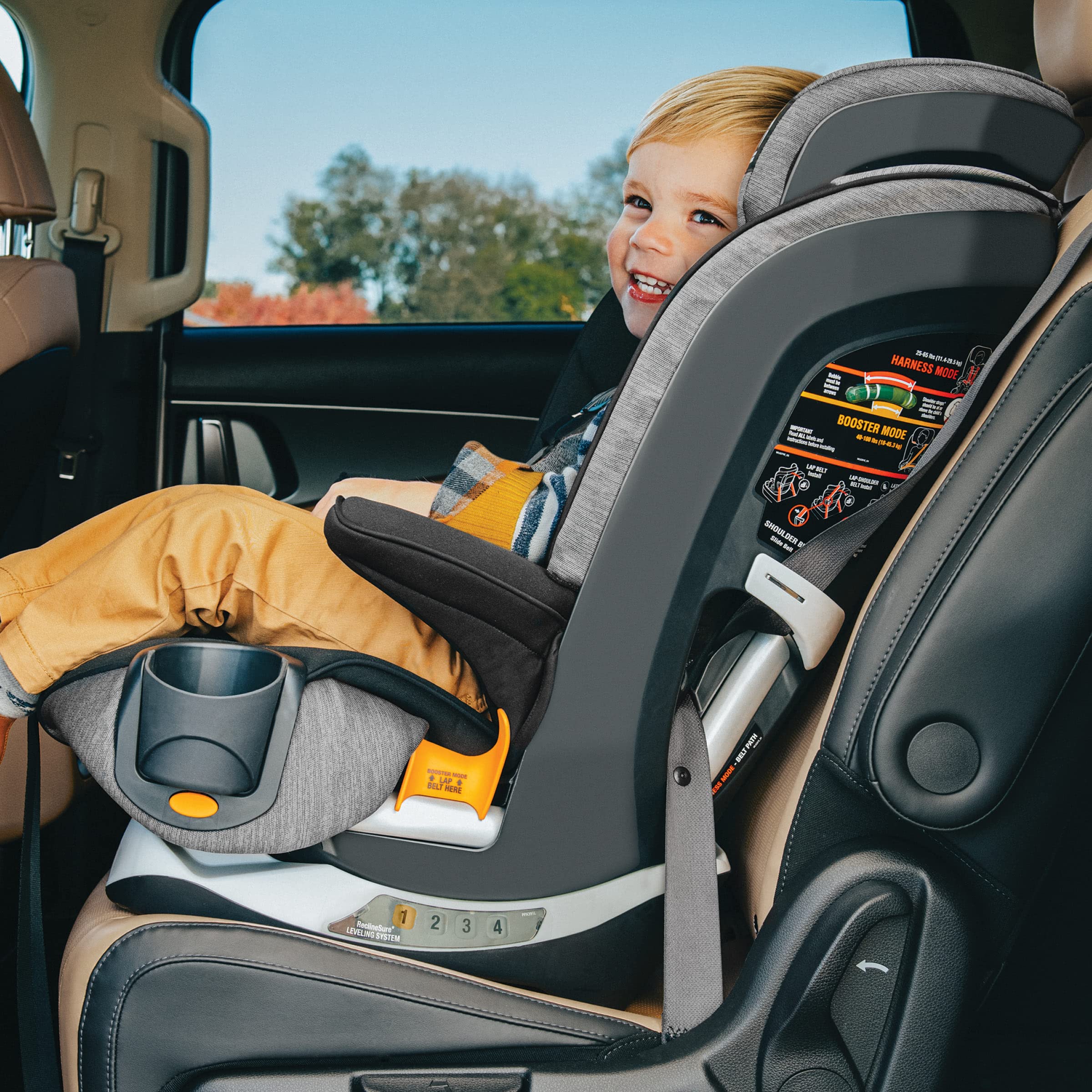 Chicco MyFit ClearTex Harness + Booster Car Seat for Kids - Shadow Black | Convertible Safety Seat for Toddlers to Big Kids | Perfect for Road Trips & Daily Commutes