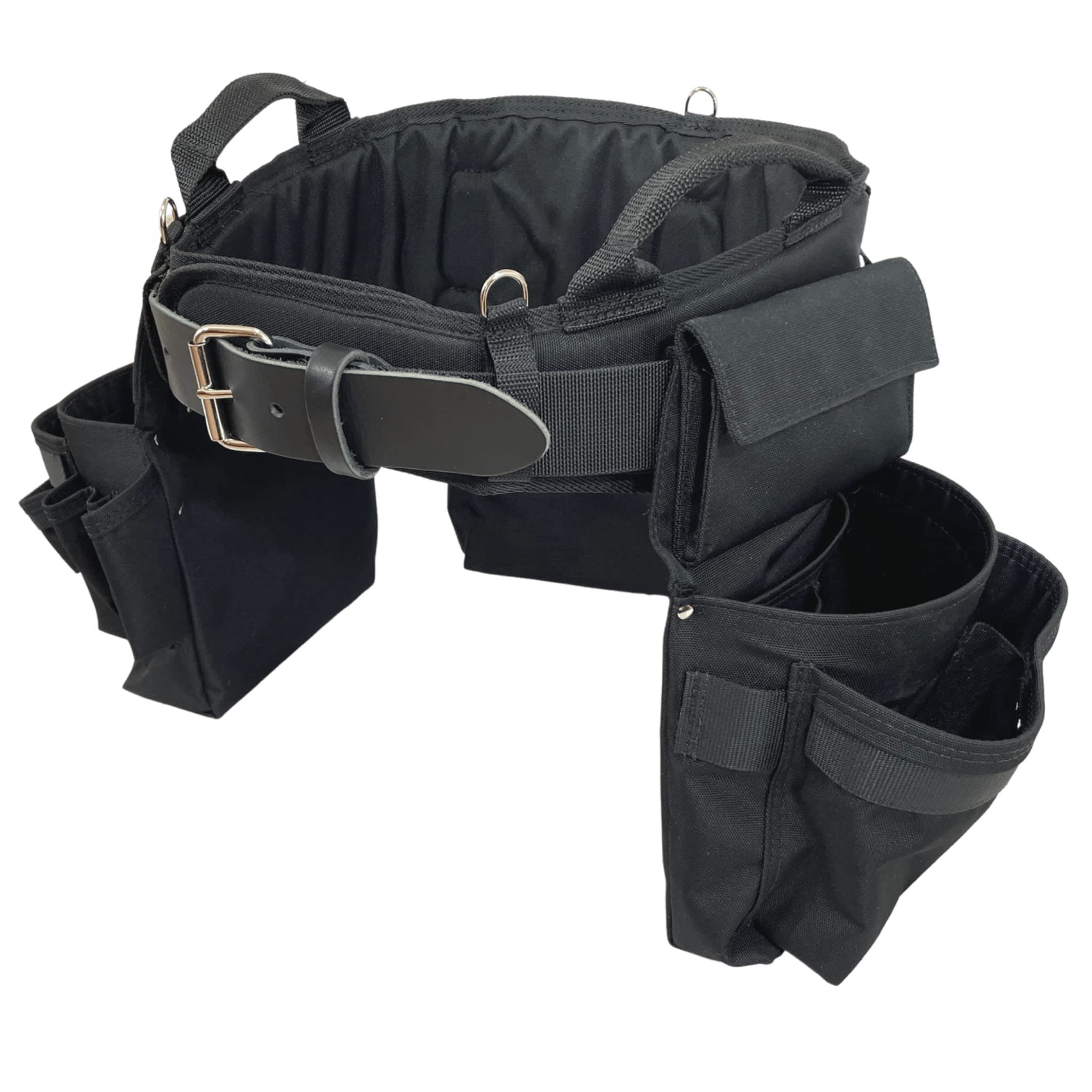 BOULDER BAG Ultimate Electrician's MAX Combo Tool Belt with Comfort Back Support - Heavy Duty Leather Belt Buckle, Adjustable (49-56 Inch Waist), Made in USA - Perfect for Construction, Electrical Work & Home Improvement Projects