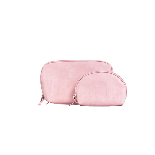 Premium Atlas Pink Cosmetic Pouch Set - Travel Makeup Organizer for Women | Waterproof & Durable Beauty Case for Toiletries, Brushes & Essentials