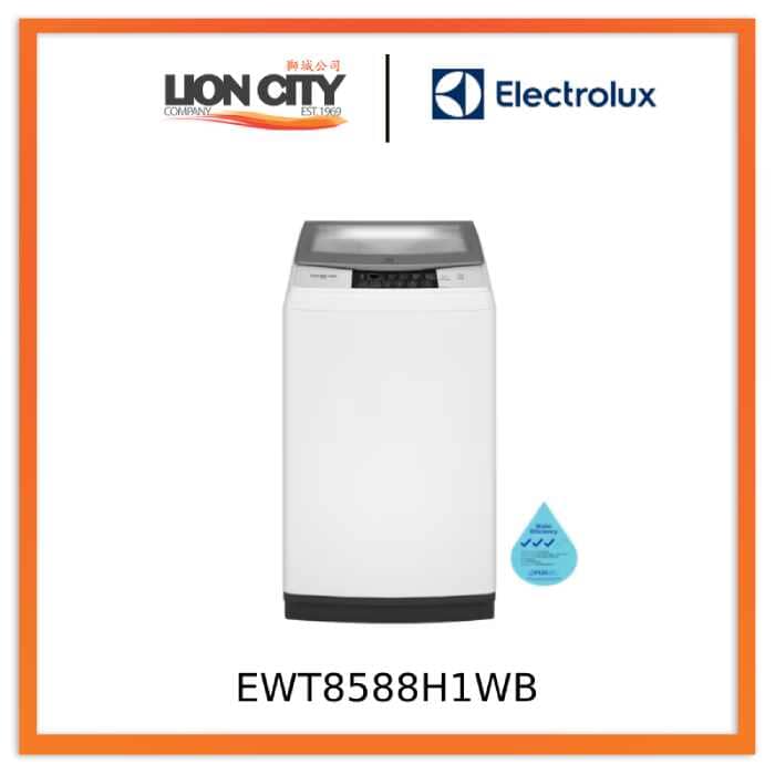 Electrolux EWT8588H1WB 8.5kg Top Load Washing Machine - Energy Efficient 3 Ticks Rating - Perfect for Small Laundry Rooms and Apartments