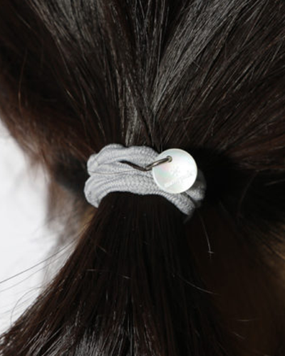 AC 23SW401 Logo Charm Hair Tie - Stylish Hair Accessories for Women & Girls - Perfect for School, Work, Parties & Everyday Use