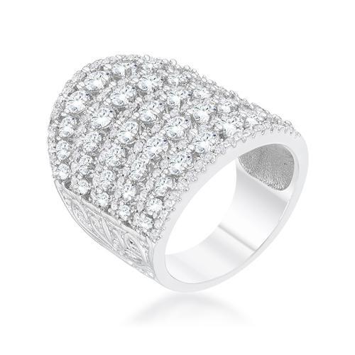 2.5ct Charlyn Rhodium Plated Cubic Zirconia Statement Cocktail Ring for Women - Elegant Party, Wedding & Evening Wear Jewelry