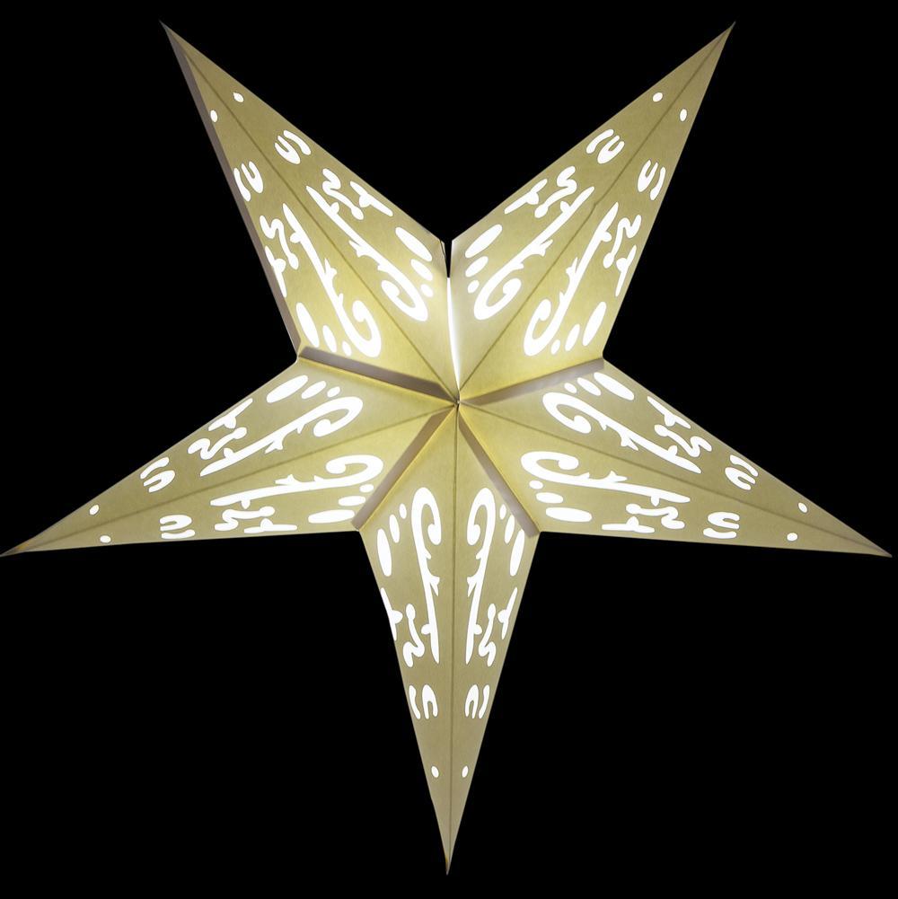 24 Pack White Star Paper Lanterns with Tissue Paper - Perfect for Christmas, Weddings, Parties & Home Decor