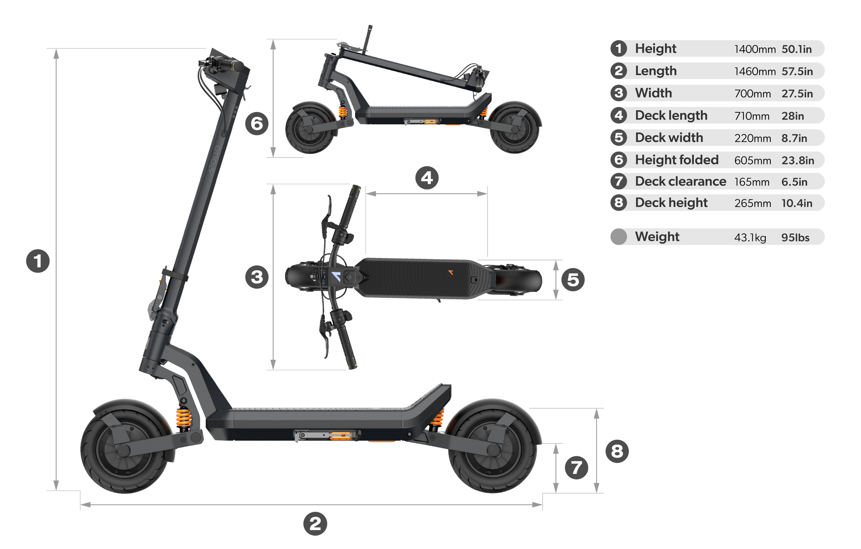 Apollo Phantom 2.0 Stellar Electric Scooter - 60V Powerful Motor, Long Range & High Speed - Perfect for Urban Commuting & Adventure Riding