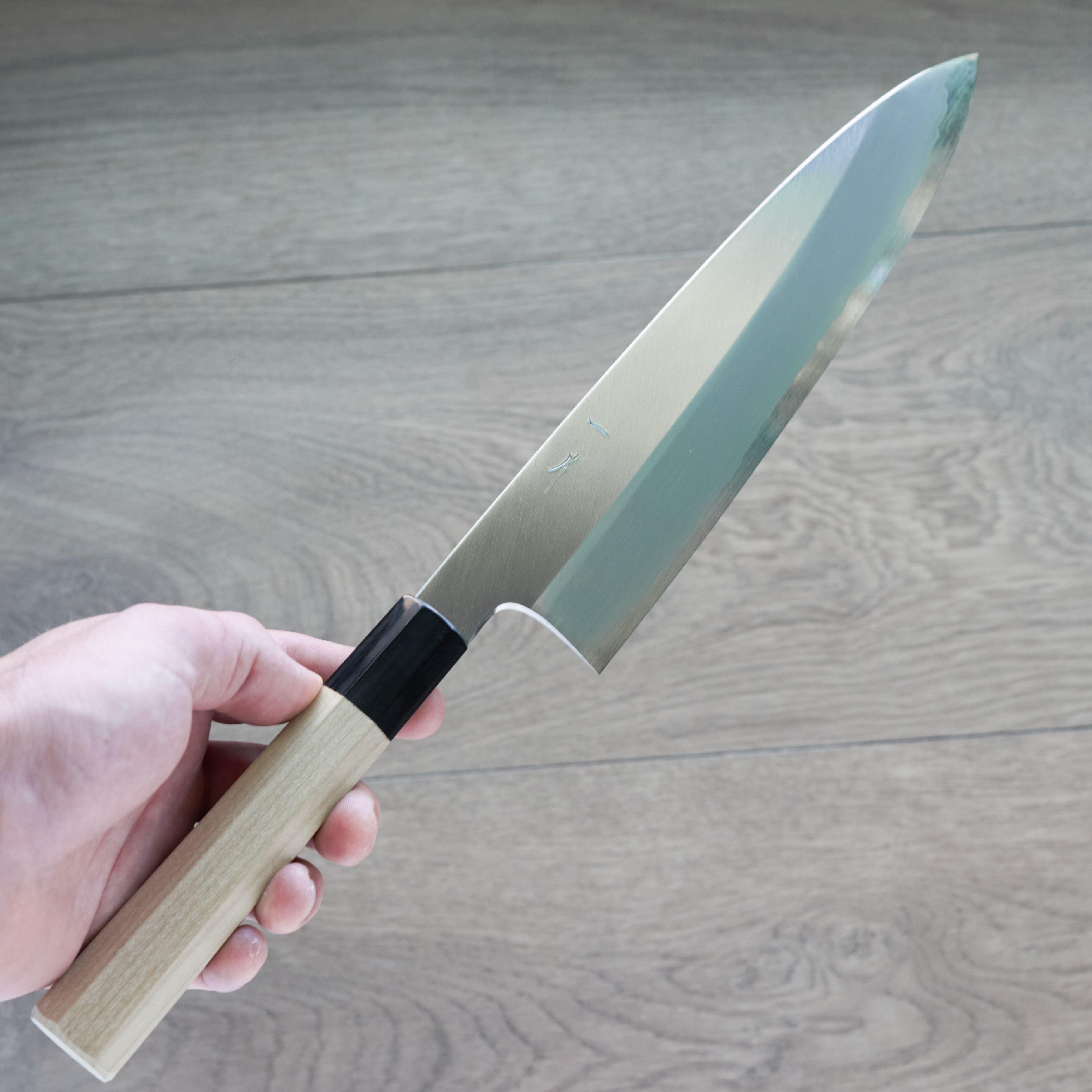Hitohira Togashi White #1 Stainless Clad Gyuto Japanese Chef Knife 240mm with Ho Wood Handle - Perfect for Sushi, Meat Cutting & Professional Kitchen Use