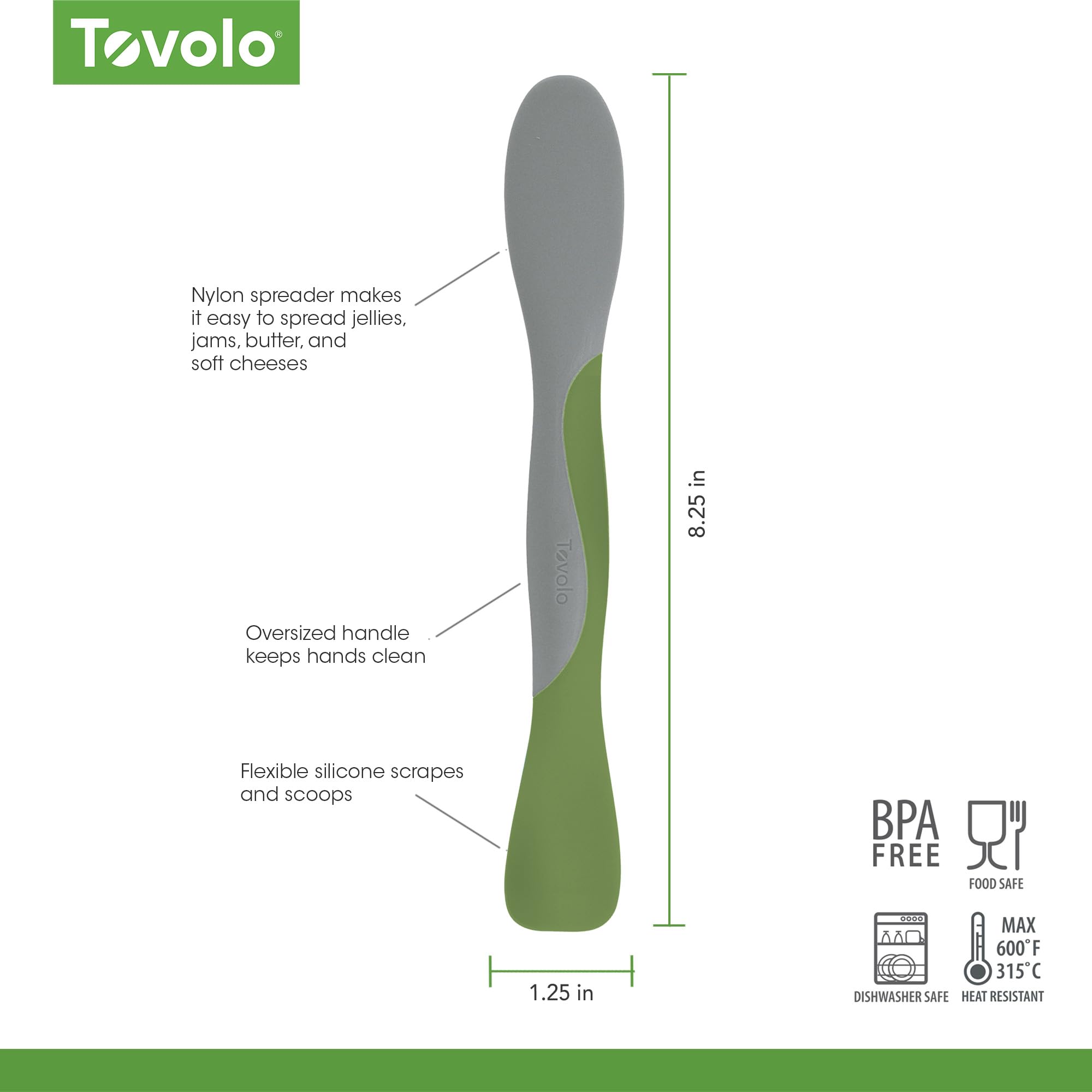 Tovolo Multi-Purpose Kitchen Tool for Scooping, Spreading, Slicing & Scraping - Perfect for Meal Prep, Baking & Cooking