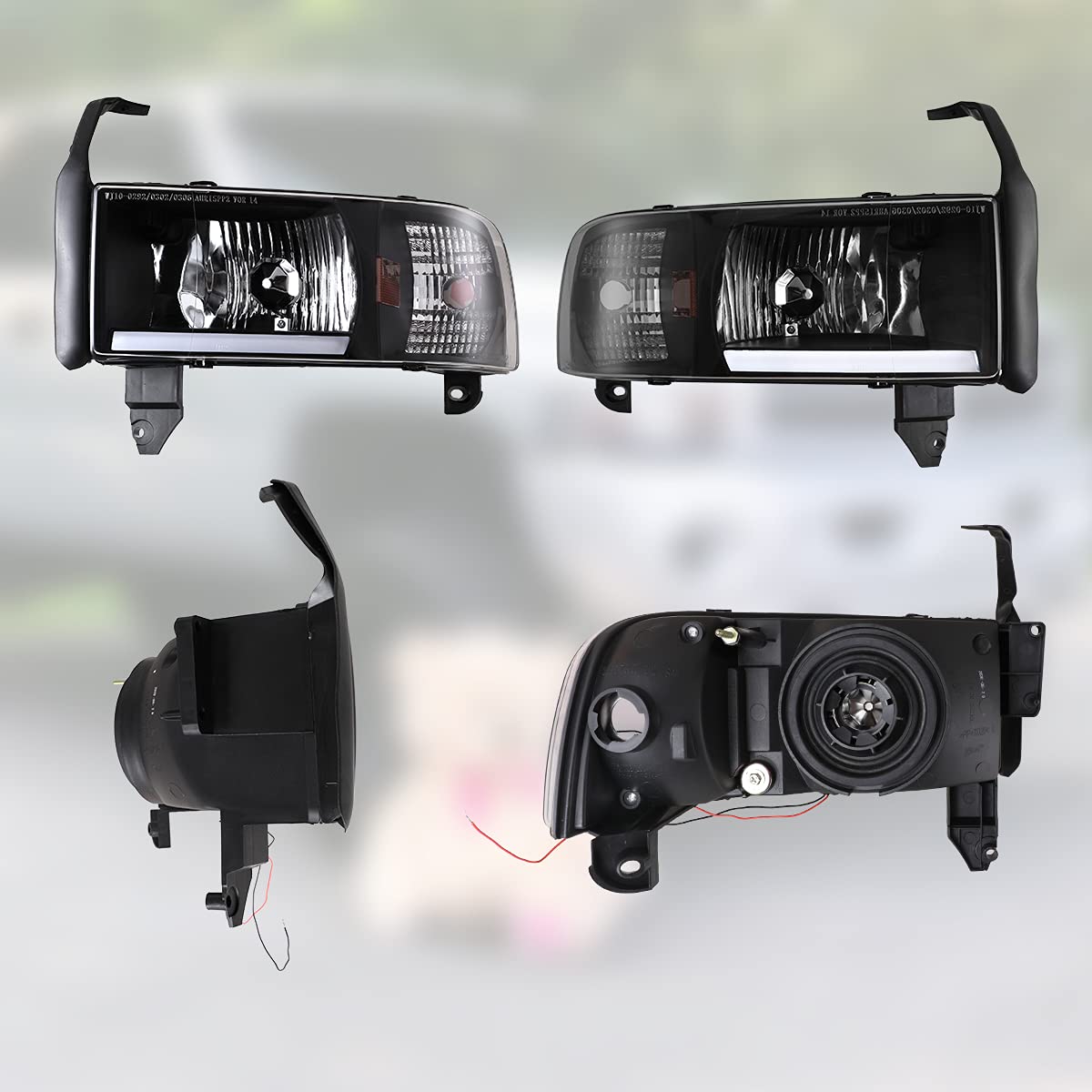 Nixon Offroad LED Headlights Assembly for 1994-2001 Dodge Ram 1500 2500 3500 & 1995-2002 Ram 4000 - LED DRL, Reflector, Dual Beam Headlamps - Driver & Passenger Side (Chrome) - Perfect for Off-Roading, Night Driving & Truck Upgrades