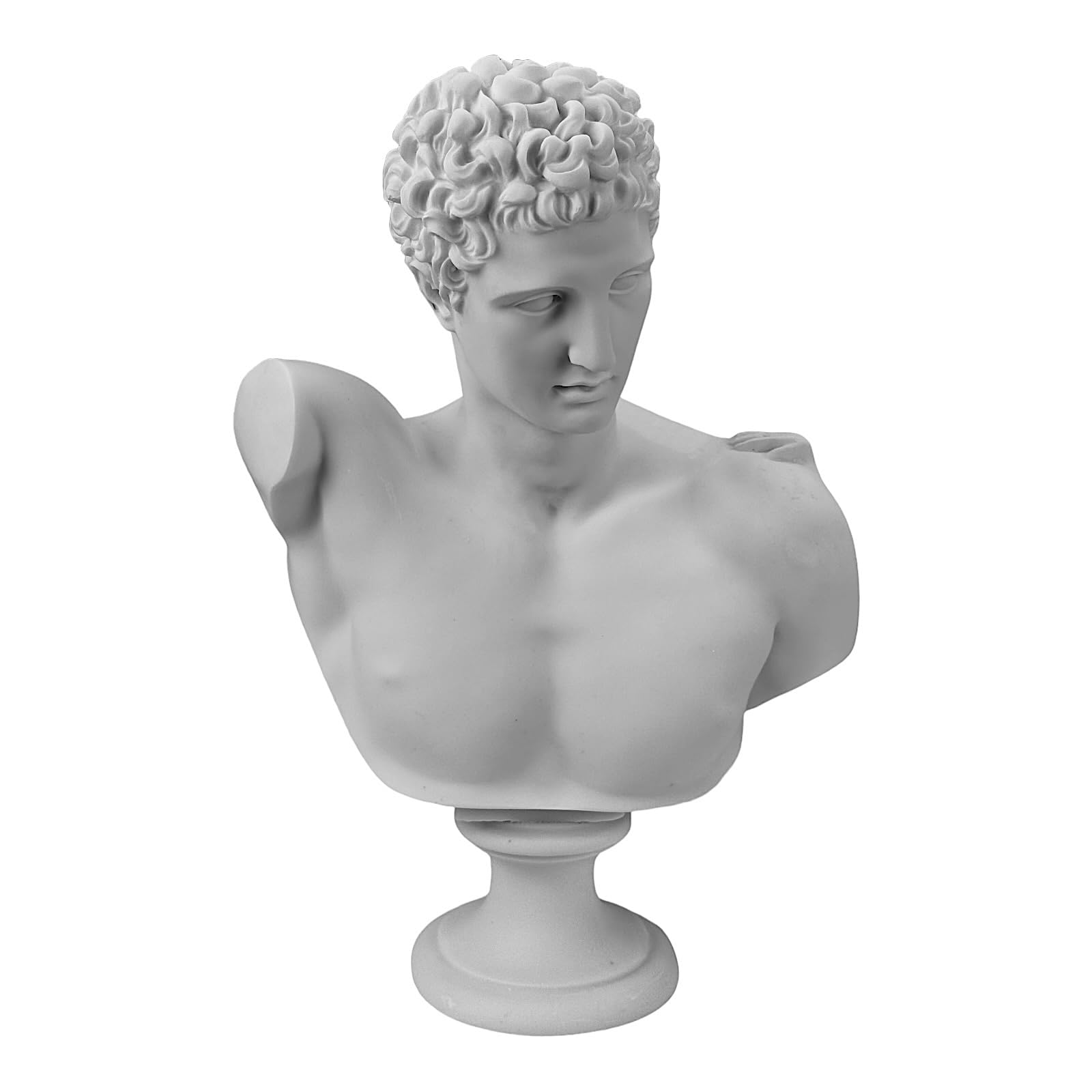 Hermes Bust Head - Greek God Statue Sculpture, Cast Marble Museum Replica - Perfect for Home Decor, Office Display & Greek Mythology Collections