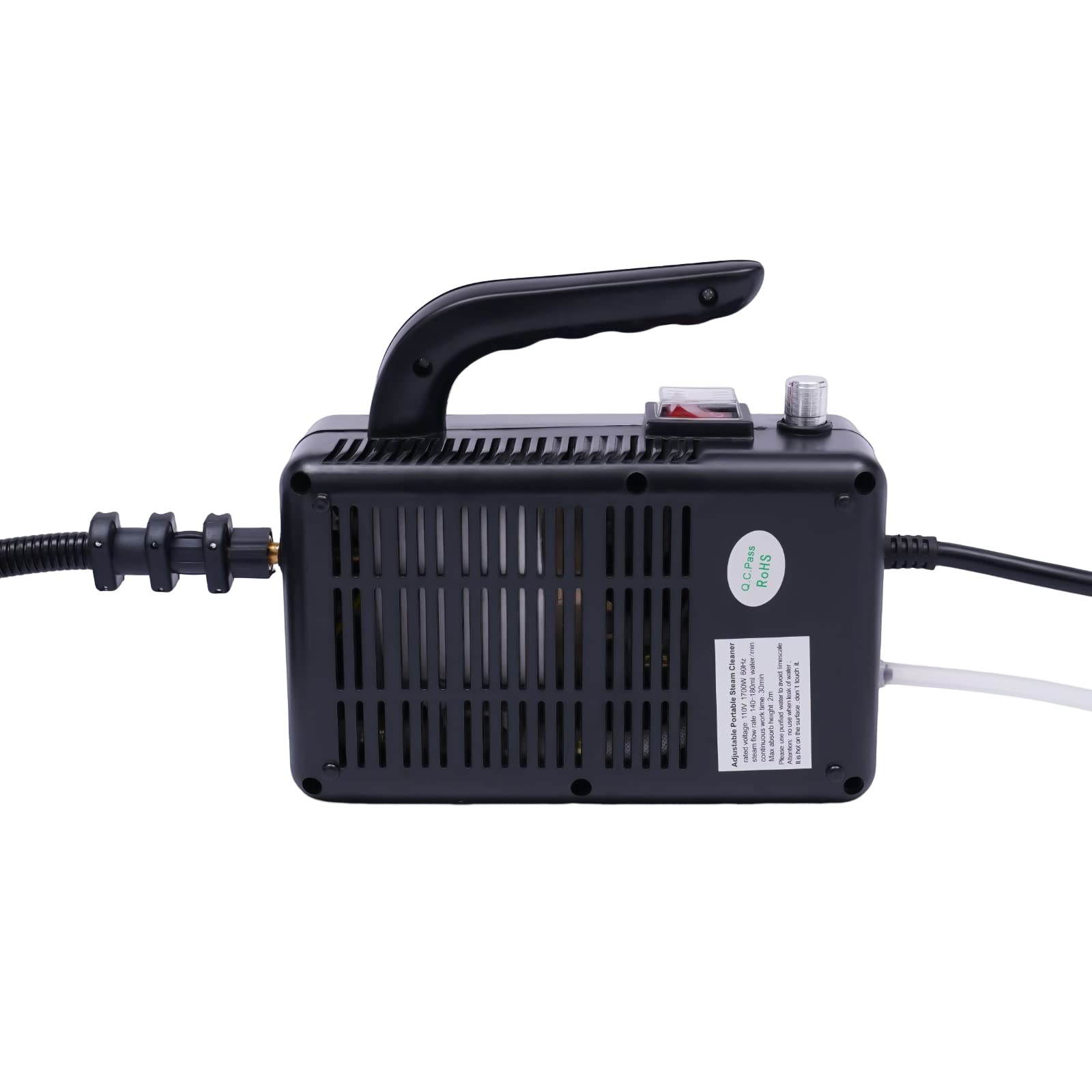 Upthehill 1600W High-Pressure Steam Cleaner - Handheld Multi-Purpose Steam Cleaning Machine for Floors, Countertops, Windows & Cars | Powerful Portable Steam Tool for Deep Cleaning Kitchens, Bathrooms, Garages & Outdoor Surfaces (Black)