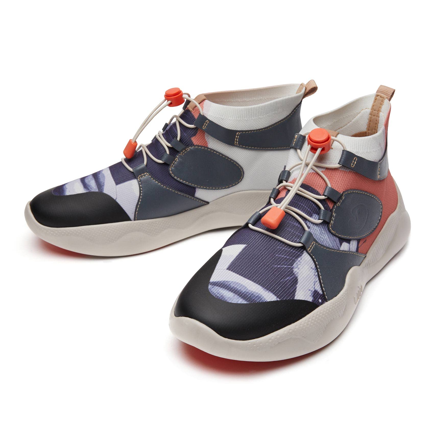 UIN Men's Fashion Sneakers - Lightweight Slip-On Walking Shoes with Artistic Paint Design, Breathable Microfiber for Comfort | Perfect for Casual Wear, Travel & Athletic Activities