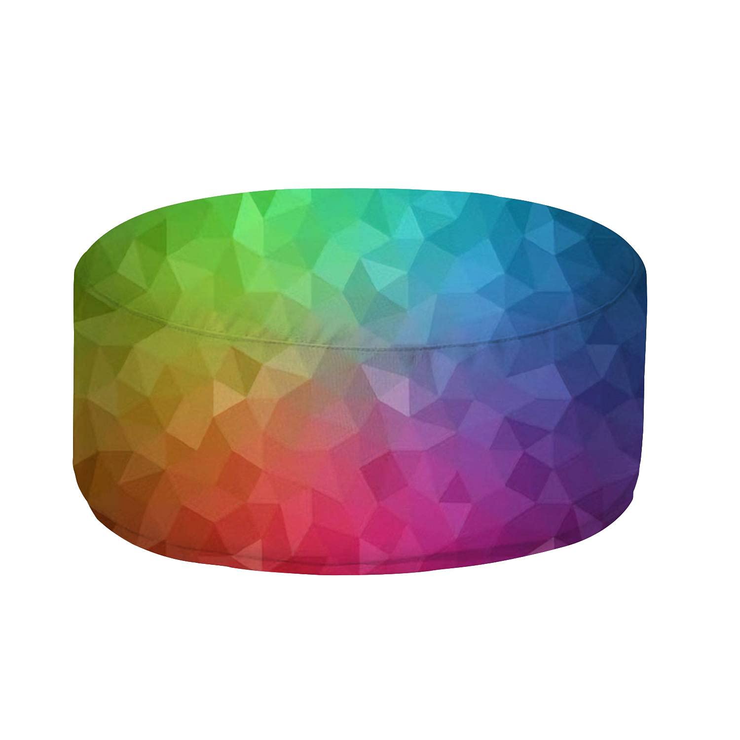 Inflatable Stool Ottoman Pouf Footrest - Lightweight Polygonal Design with Triangle Patterns for Indoor & Outdoor Use - Perfect for Patio, Yard, Living Room, Bedroom - Comfortable Floor Seating for Kids and Adults
