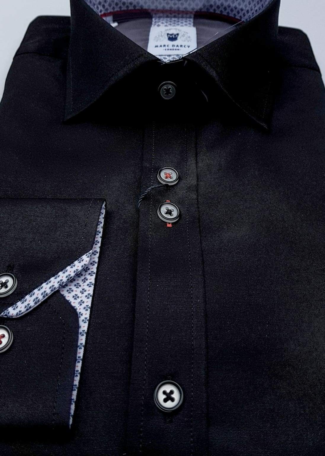 Marc Darcy Alfie Black Long Sleeve Button Down Shirt for Men - Stylish Office & Casual Wear - Perfect for Business Meetings, Dates & Everyday Outfits