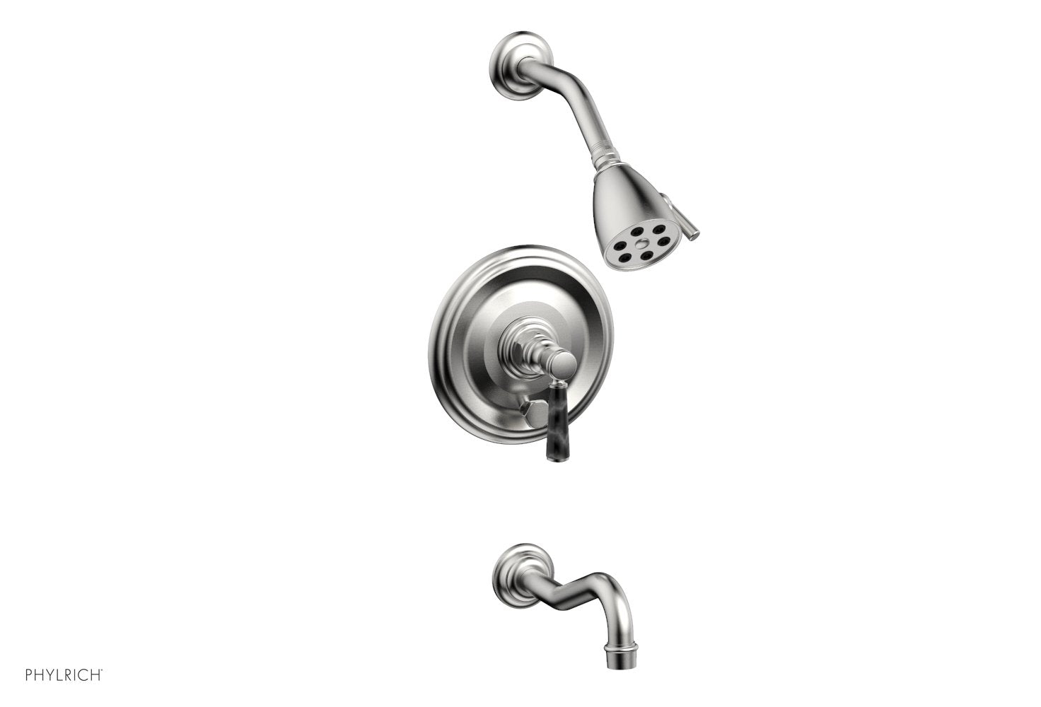 HENRI Pressure Balance Tub and Shower Faucet Set - Black Marble Lever Handle 161 28 - Perfect for Modern Bathroom Renovation and Luxury Spa Experience