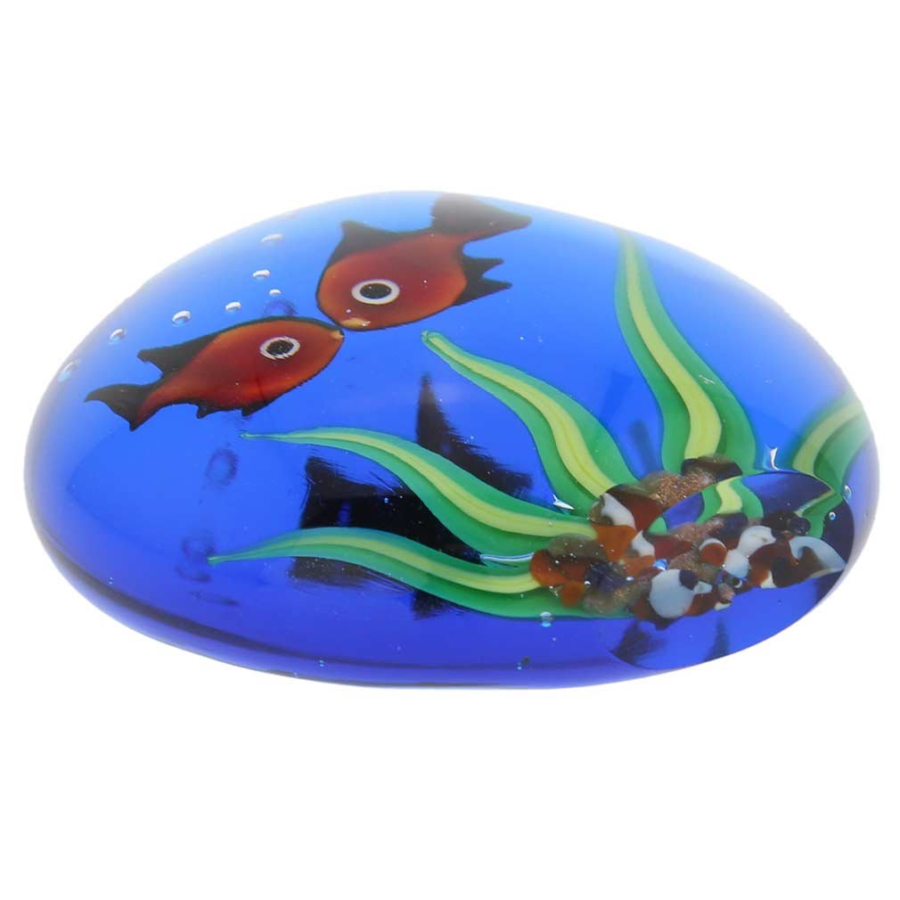 Authentic Murano Glass Aquarium with Goldfish - Handmade in Venice, Italy | Perfect for Home Décor, Office Desk & Gift Ideas