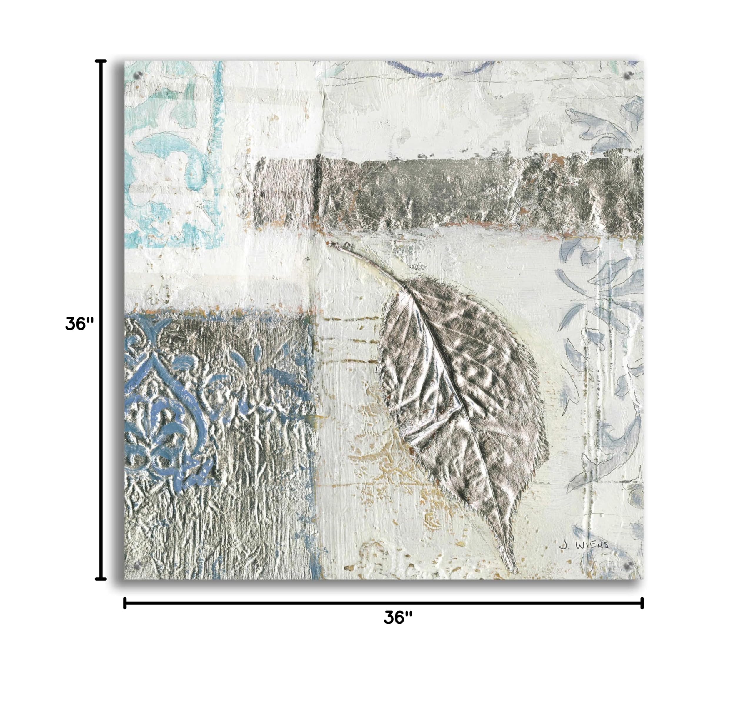 Gracefully Blue IV Acrylic Glass Wall Art by James Wiens - 36x36 Inches Modern Abstract Painting for Living Room, Bedroom & Office Decor