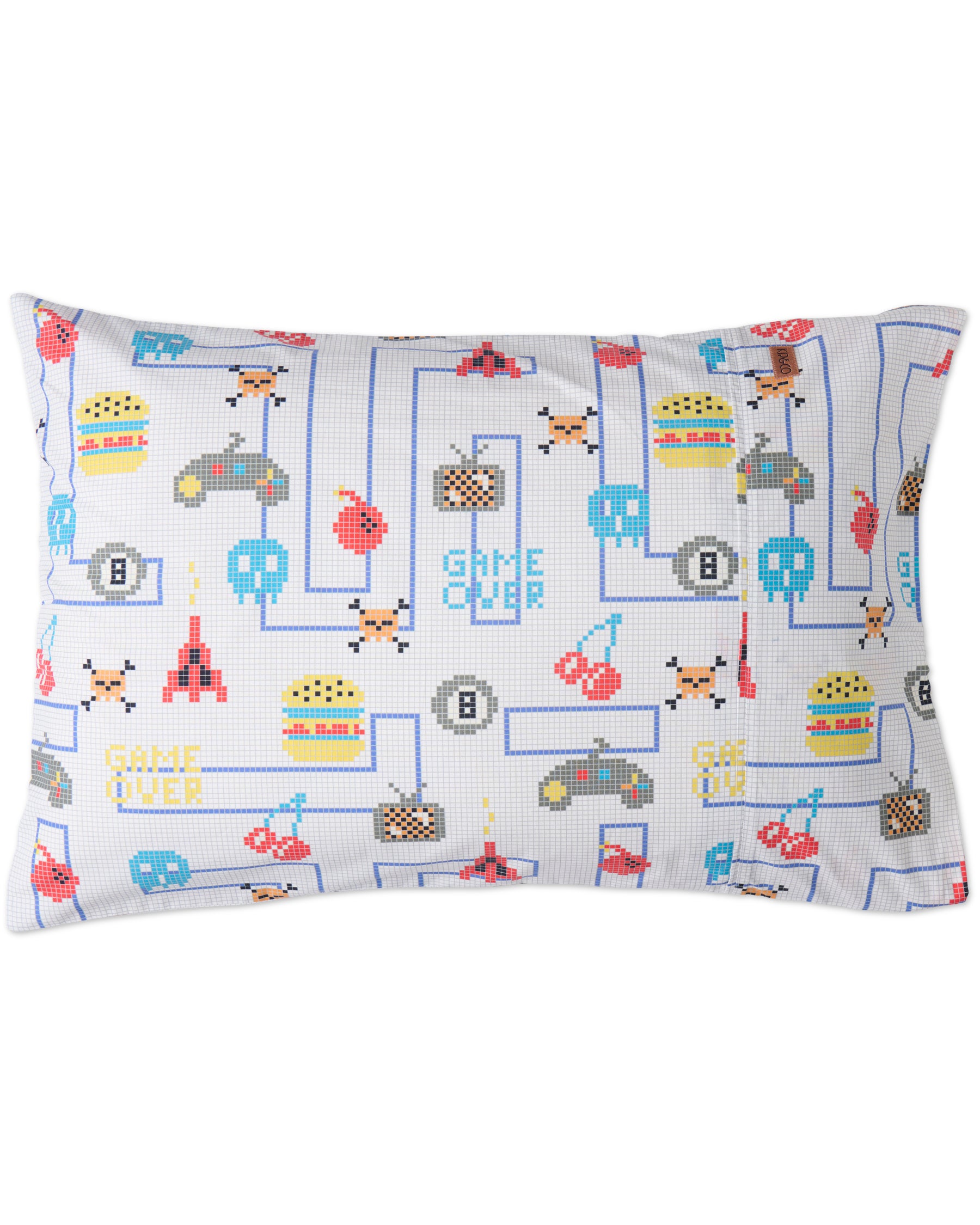 Premium Gamer White Organic Cotton Pillowcase - Ultra Soft, Hypoallergenic, Breathable for Gaming & Sleep Comfort - Perfect for Bedroom, Dorm, Travel & Esports Setup