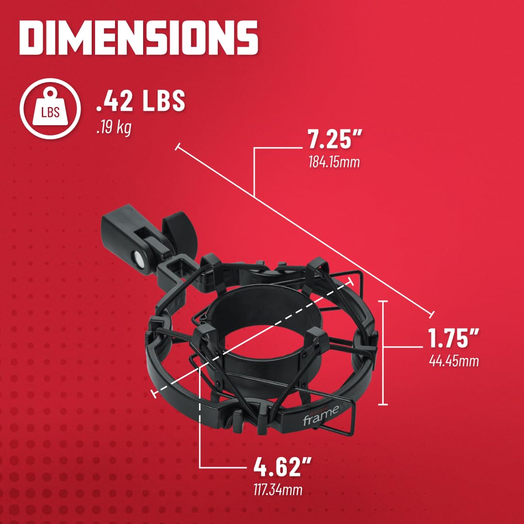 Gator Frameworks Universal Shock Mount for Microphones 55-60mm Diameter - GFW-MIC-SM5560 - Professional Mic Isolation for Podcasting, Streaming & Studio Recording