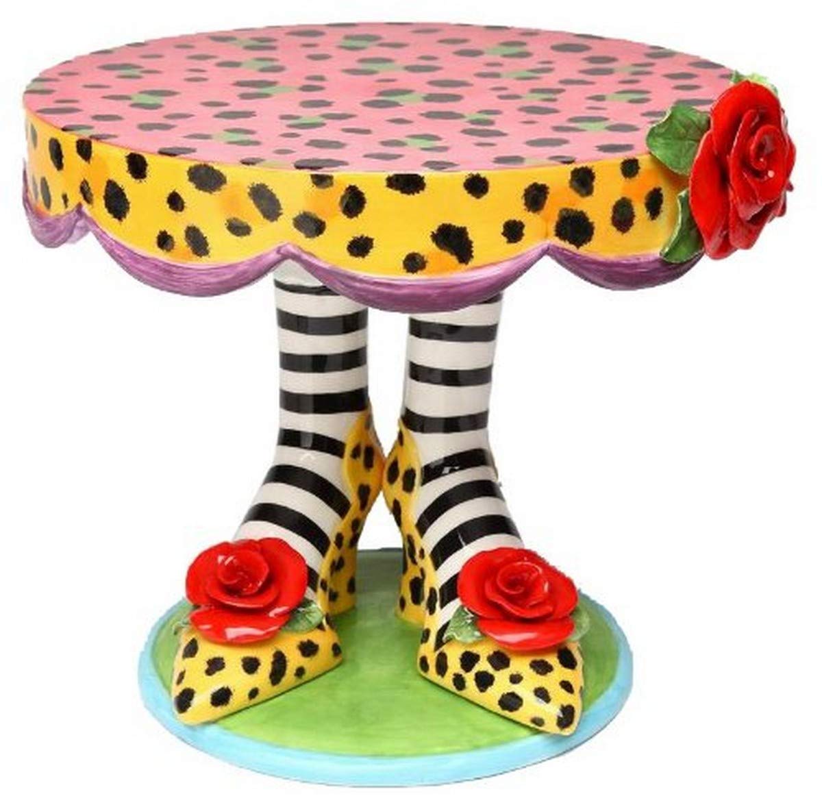 Babs Ceramic 10-Inch Pink Cake Stand for Desserts, Wedding Cakes, Cupcakes & Party Display - Elegant Sugar High Social Collection