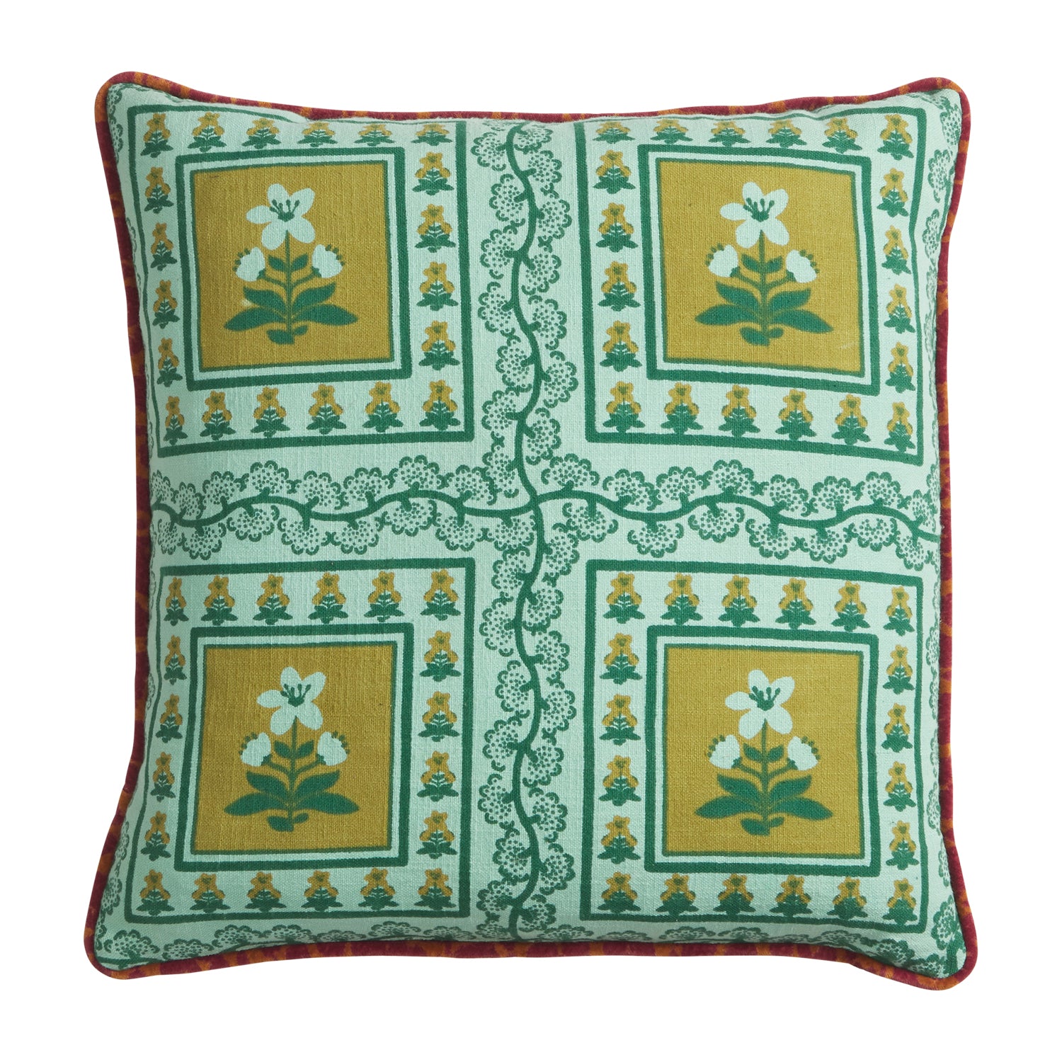 Claire Reversible Pillow Cover - Soft Jade Green Decorative Cushion for Sofa, Bed, Living Room & Home Decor