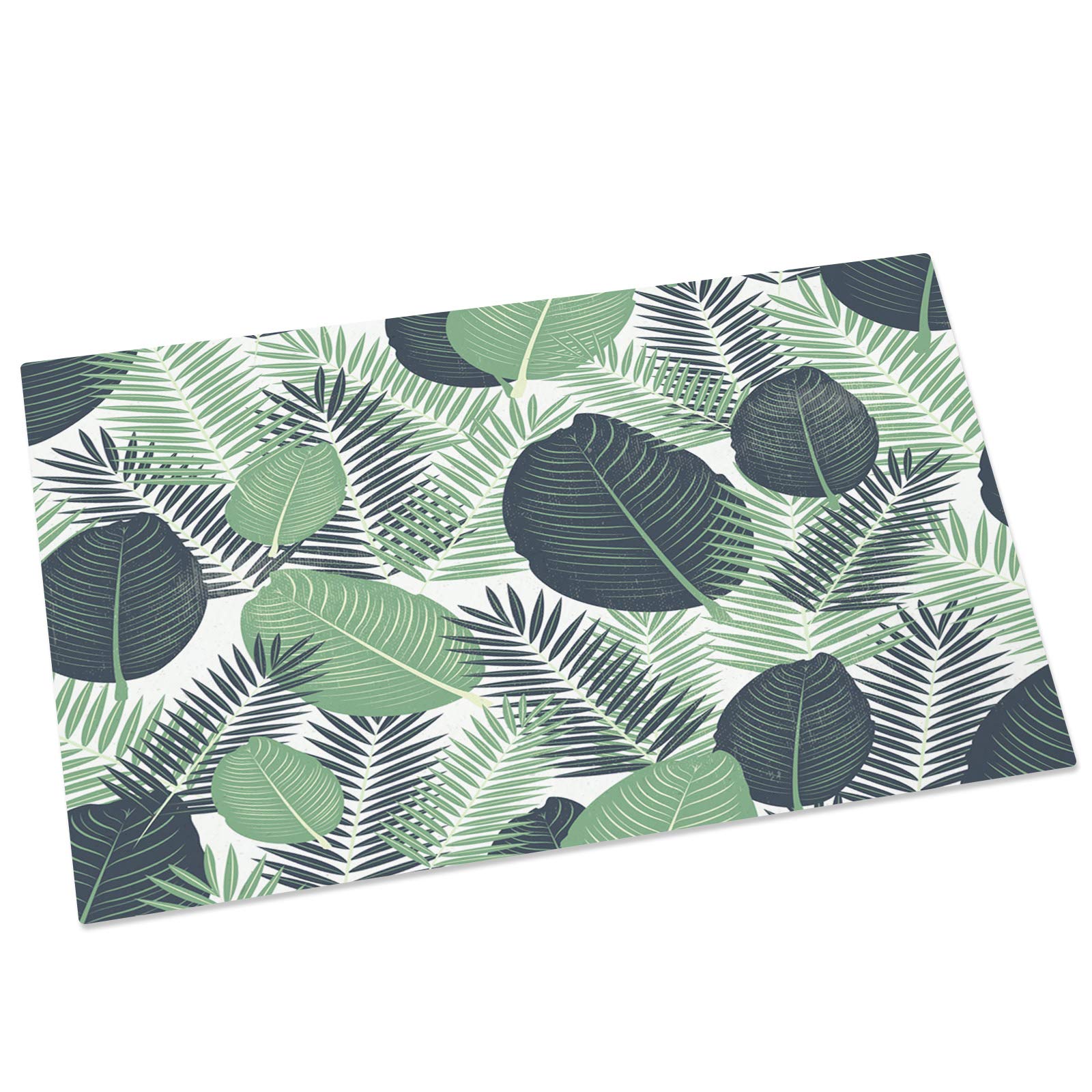 Non-Slip Rainforest Botanical Indoor Door Mat - Tropical Green Leaves Bath Rug for Kitchen, Bathroom & Living Room | Waterproof Entrance Floor Mat for Home Decor - Perfect for High-Traffic Areas & Wet Surfaces