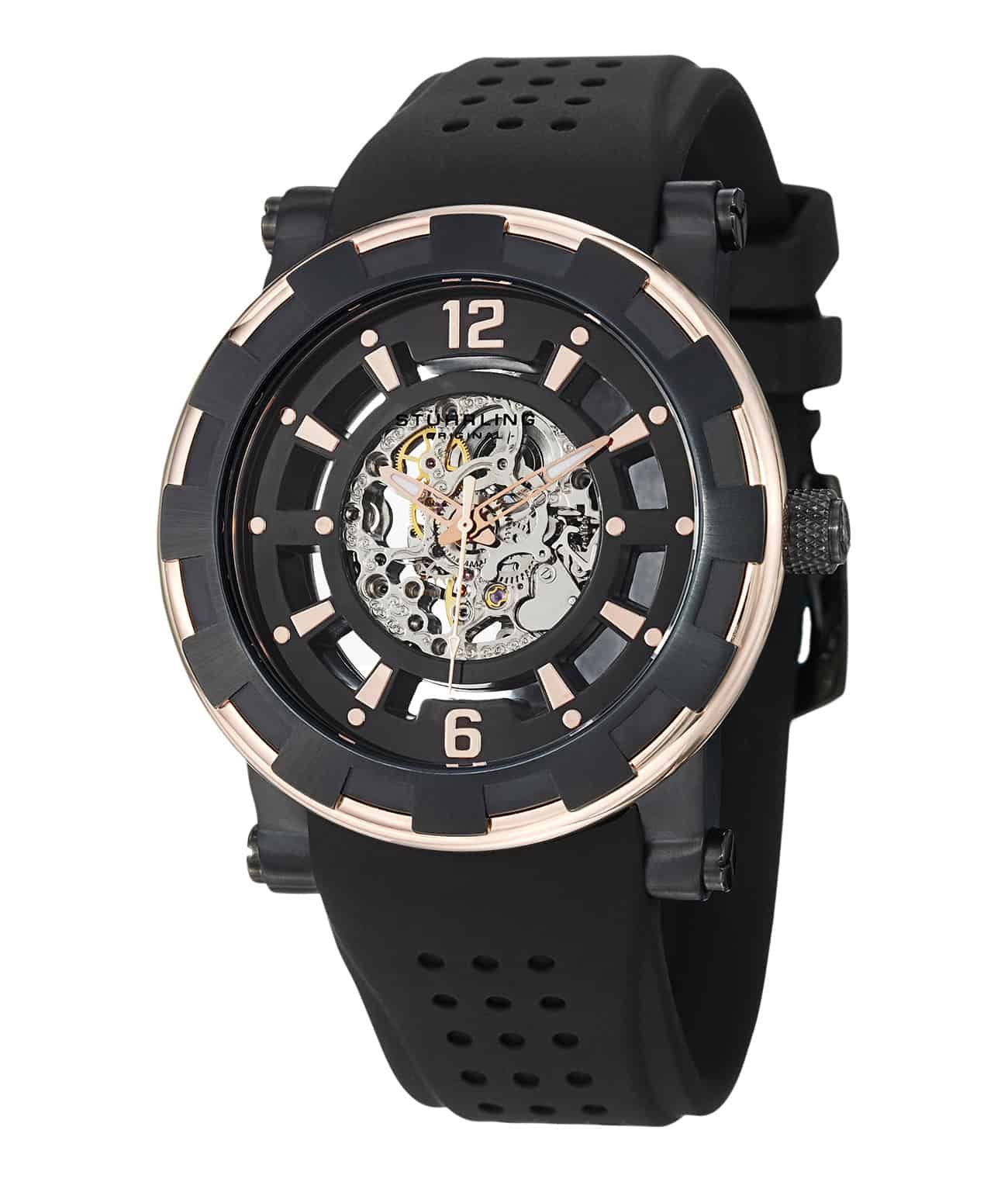 Black Dial / Silver Case / Black Silicone Strap Tang Buckle