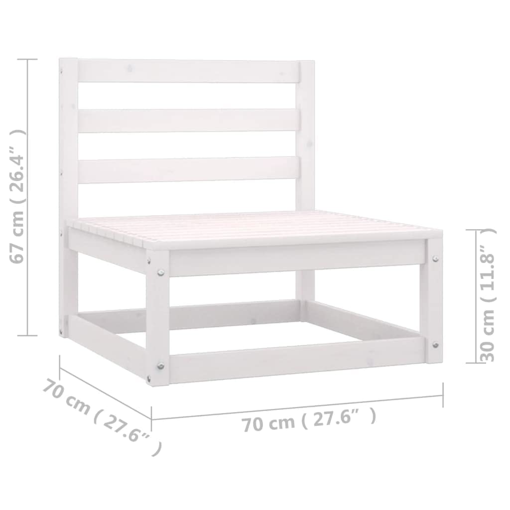 4-Seater Patio Wooden Sofa with Cushions - Solid Pinewood Construction, Easy to Clean, White Outdoor Sofa Set with Anthracite Cushions for Garden, Deck, Backyard & Poolside Relaxation