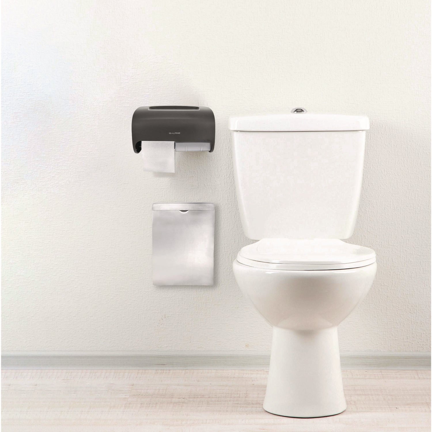 Alpine Industries Double Roll Toilet Paper Holder - Side by Side Tissue Dispenser, 6.3