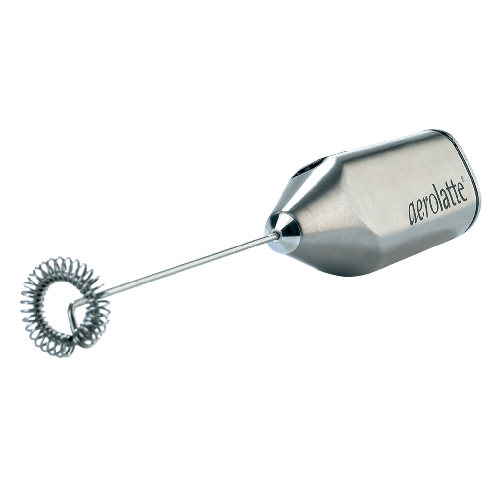 Aerolatte Professional Stainless Steel Milk Frother with Stand - Handheld Electric Milk Foam Maker for Coffee, Latte & Cappuccino - Perfect for Home, Cafe & Office Use