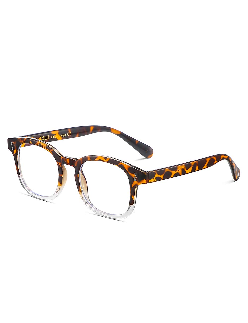 CNLO Blue Light Blocking Glasses for Men & Women - Anti Blue Ray, UV Protection, Reduce Eye Strain - Lightweight Computer Glasses for Gaming & Office Work (Amber Crystal)