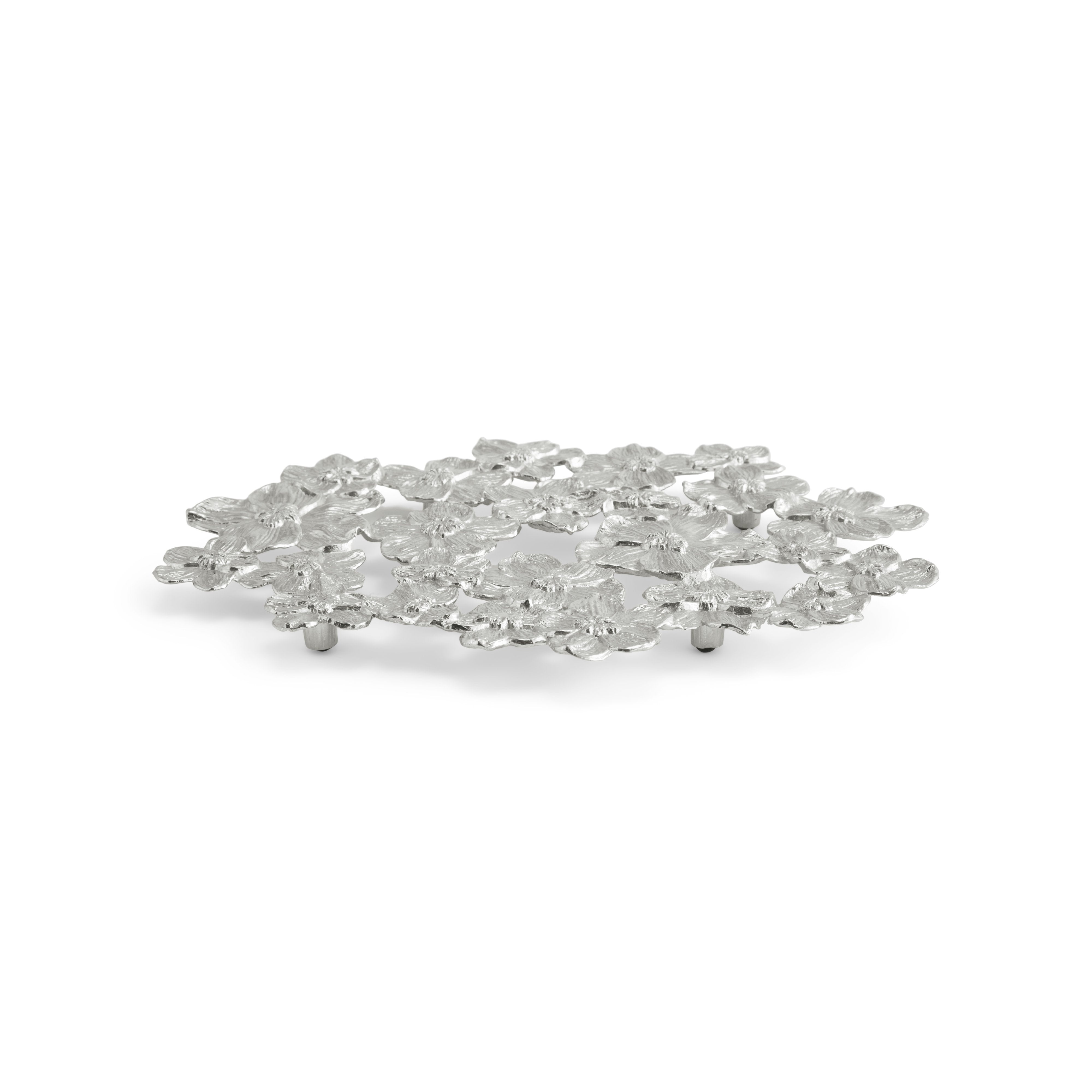 White Orchid Trivet - Heat Resistant Ceramic Coaster for Pots & Pans - Perfect for Kitchen, Dining Table & Home Decor