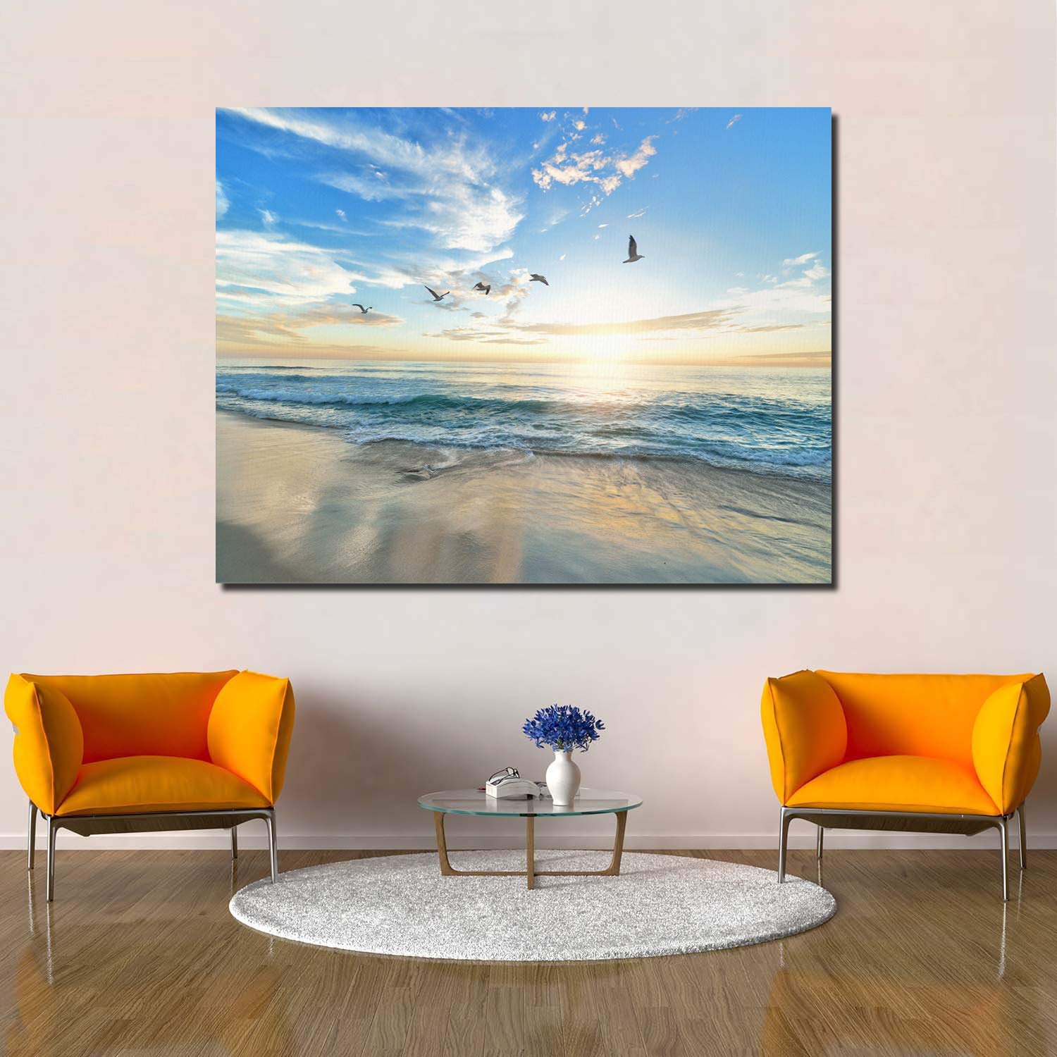 Sunset Beach Canvas Wall Art - 12