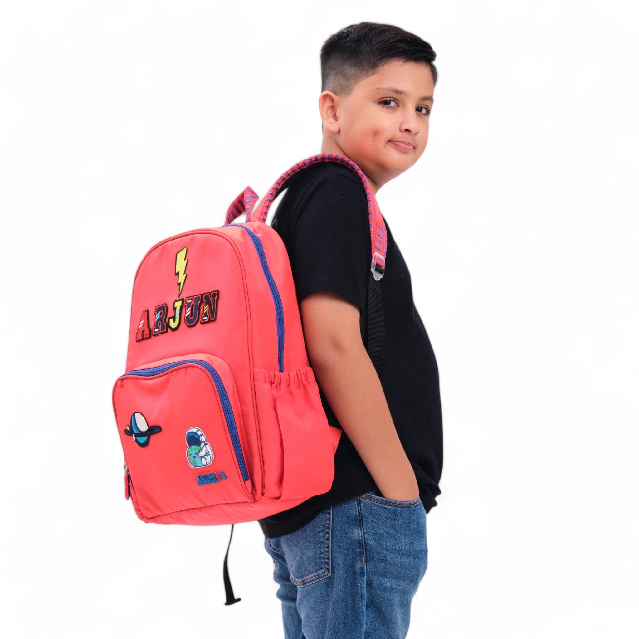 Moji Large Backpack for Travel & Work - Fire Red Waterproof Laptop Backpack with USB Charging Port, Durable School Backpack for Men & Women - Perfect for Commuting, Hiking & Daily Use