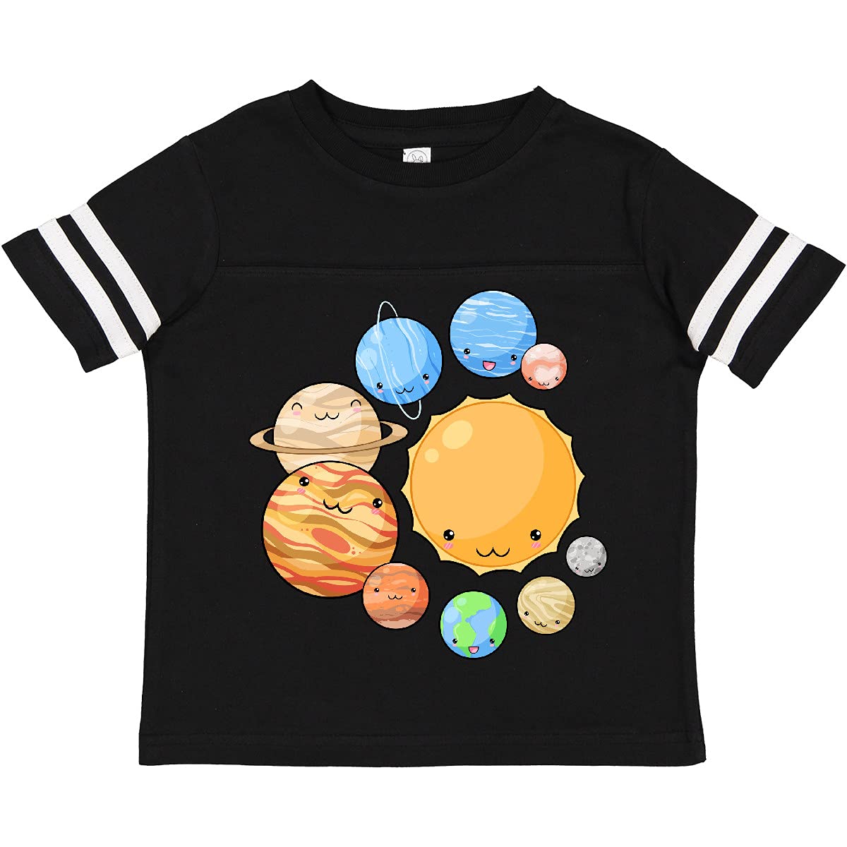 Inktastic Cute Sun and Planets Graphic Toddler T-Shirt - Soft Cotton Tee for Boys & Girls - Fun Solar System Design for Kids Playdate, Preschool & Family Outings
