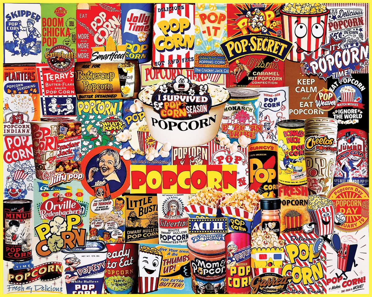 White Mountain 1000-Piece Popcorn Jigsaw Puzzle for Family Game Night
