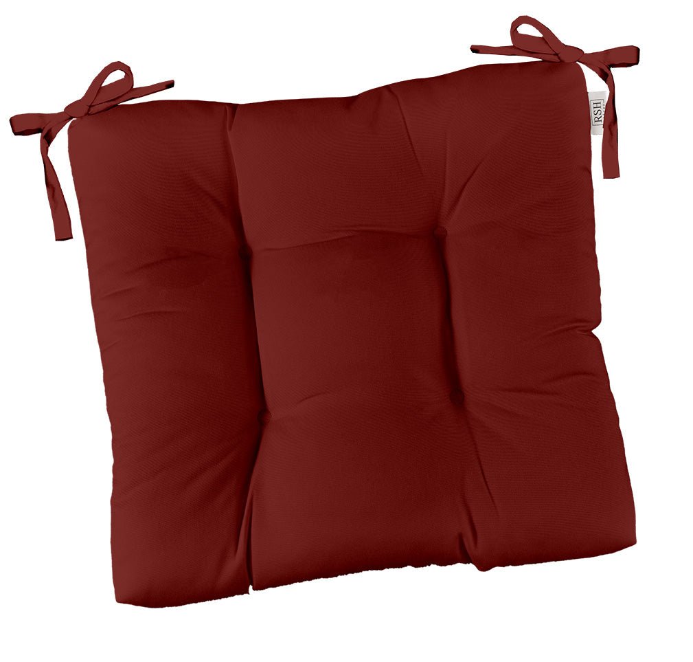 Sunbrella Canvas Red Tufted Dining Chair Cushion - Waterproof & Fade-Resistant Seat Cushion for Indoor/Outdoor Dining Sets, Patio Furniture, and Kitchen Chairs