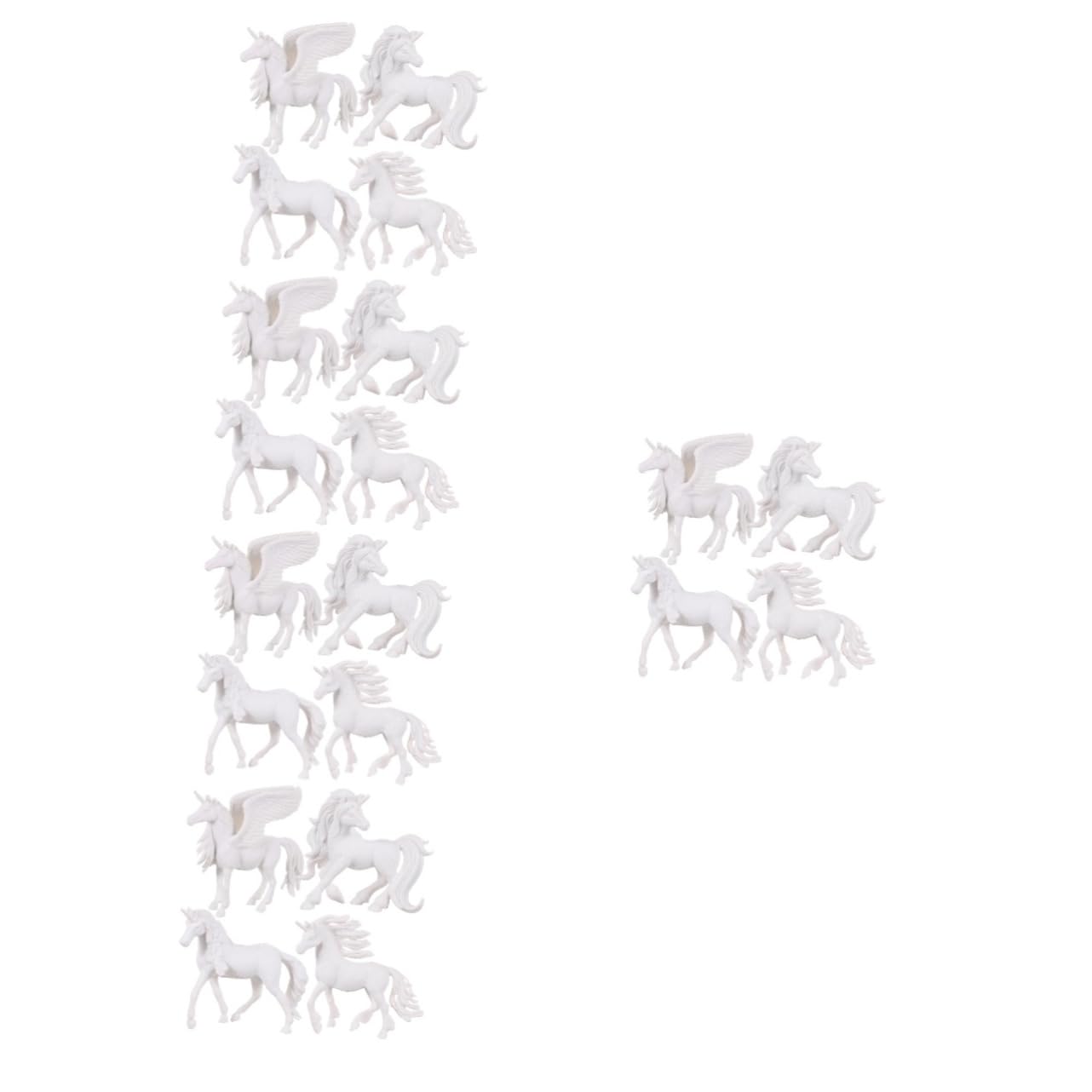 Toyvian 20 Pcs DIY Hand Casting Kit - 3D Unicorn Painting Craft Set for Kids Ages 6-8, White Embryo Figurines for Collectible Art Projects, Creative Birthday Party Activities & Classroom Art Supplies