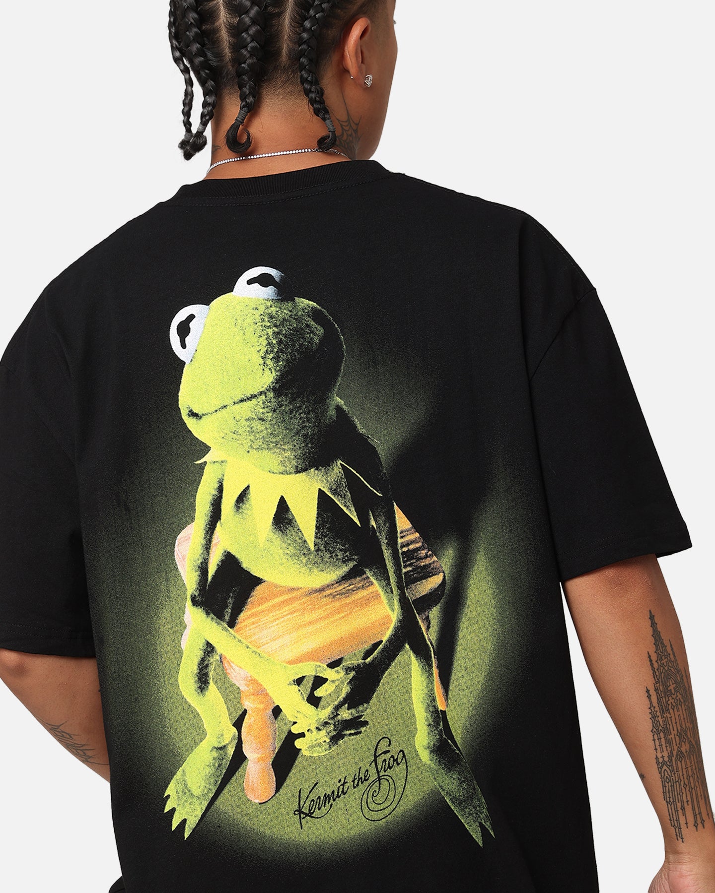 Vintage Disney The Muppets Kermit the Frog Graphic T-Shirt - Black Cotton Tee for Men & Women - Casual Wear, Cosplay & Disney Fan Gifts