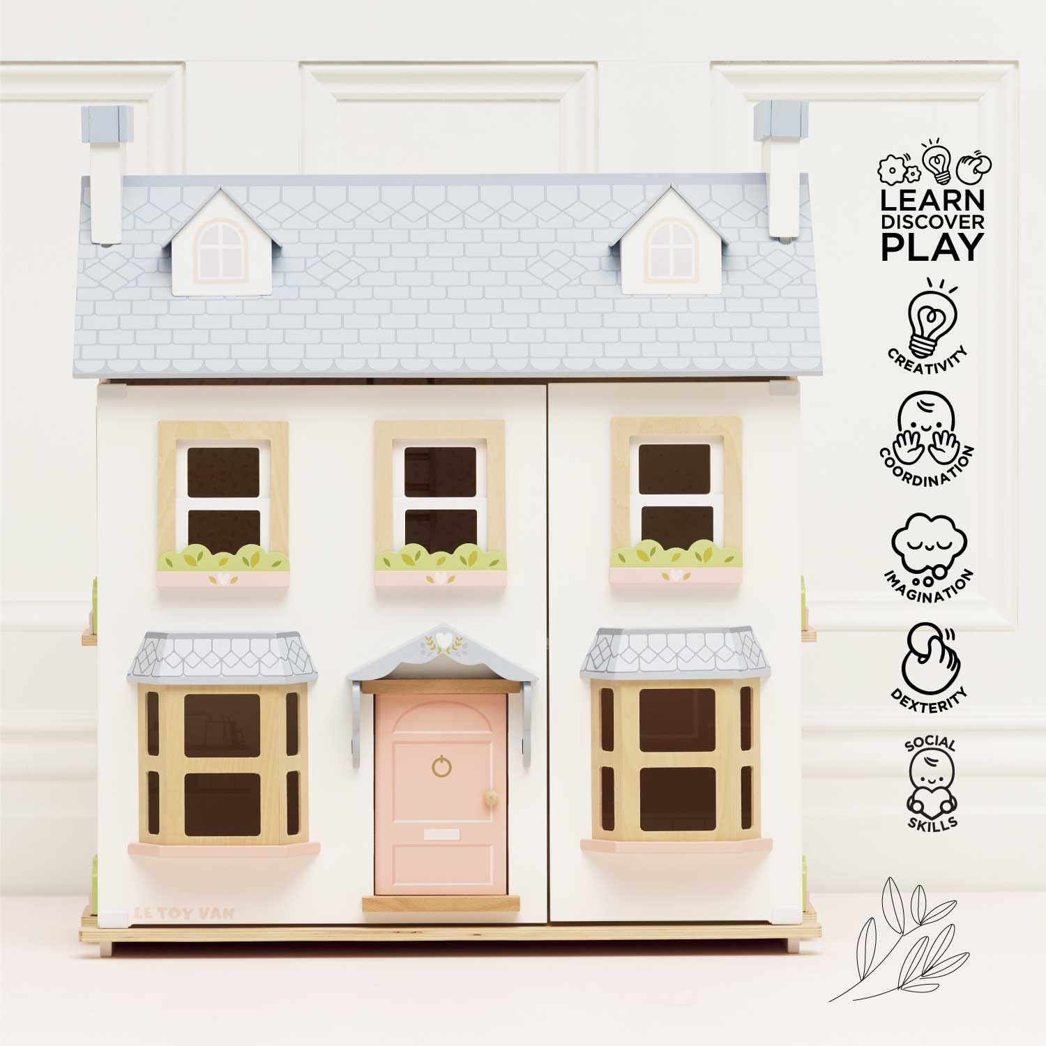 Le Toy Van Daisylane Collection Mayberry Manor - Premium Wooden Dollhouse Playset for Girls & Boys Ages 3+ | Pretend Play, Imaginative Learning & Creative Development | Perfect for Birthday Gifts & Nursery Decor