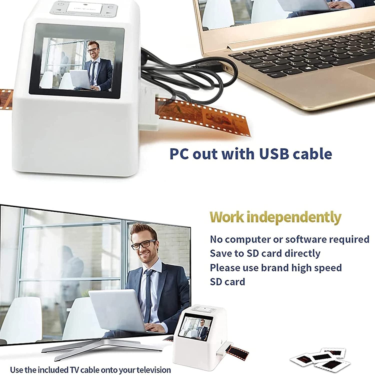 Digital Film Slide Scanner with 2.4