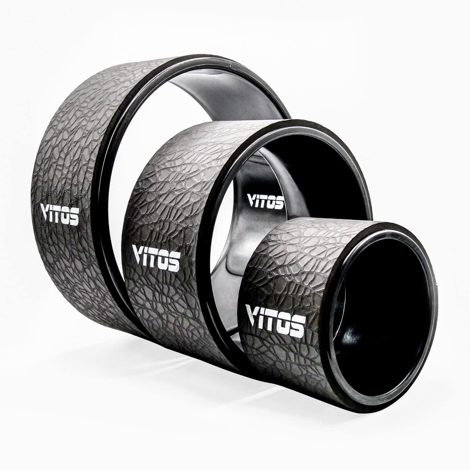 Vitos Yoga Foam Roller Wheel - Back Stretcher Ring for Back Pain Relief, Yoga Backbend Trainer & Stretching Accessories - Perfect for Home Workouts, Physical Therapy & Yoga Practice