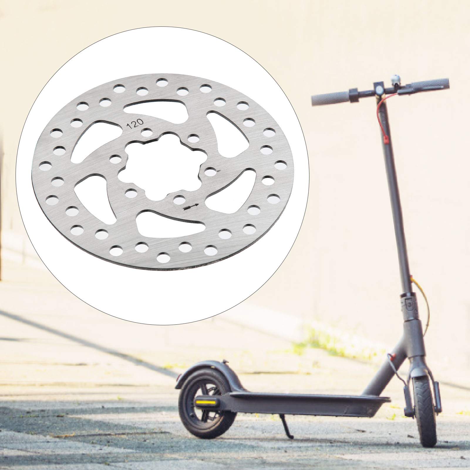 120mm Stainless Steel Electric Scooter Brake Disc - Replacement Rotor Pad for Skateboards & E-Scooters (34mm Inner Diameter) - Durable Braking Solution for Commuting & Urban Riding